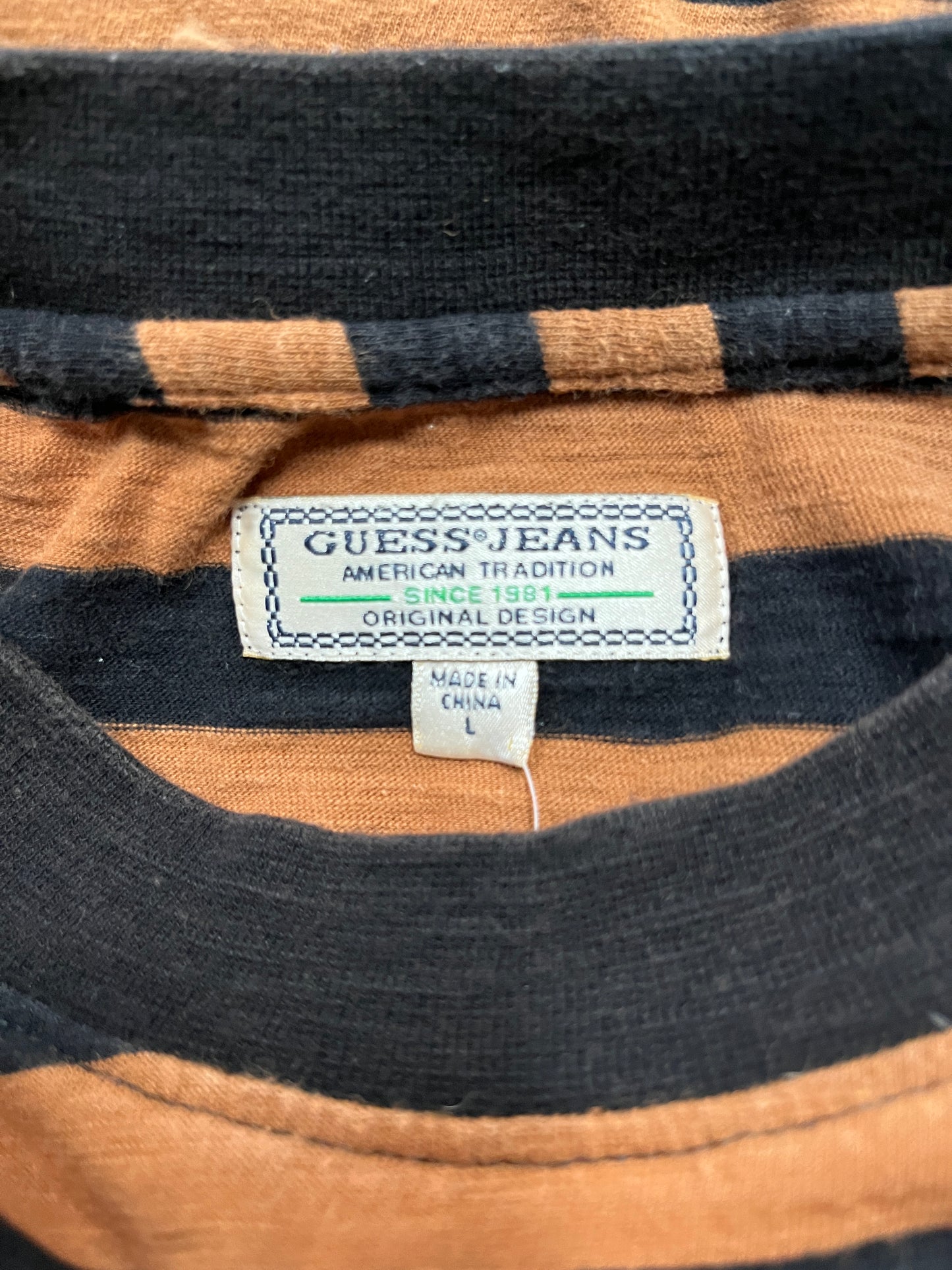 VTG GUESS USA Stripped Brown Tee OTF