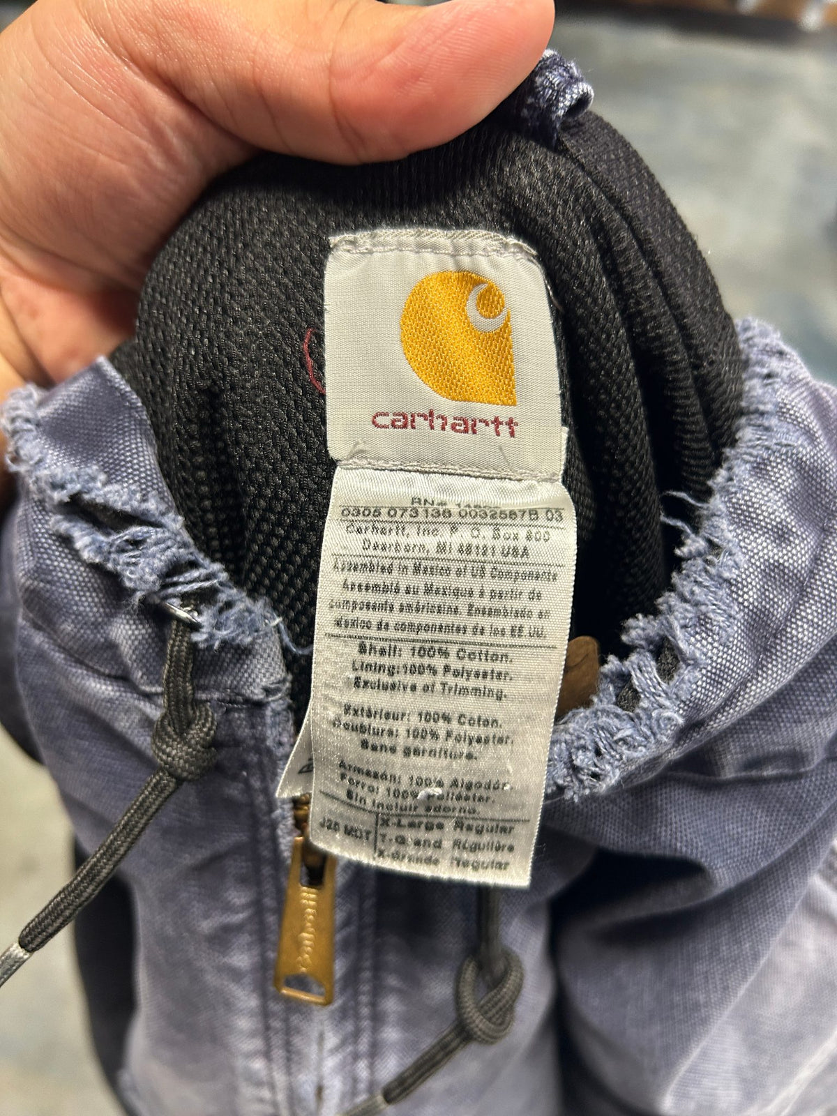 Vintage Carhartt Navy Blue Faded Jacket