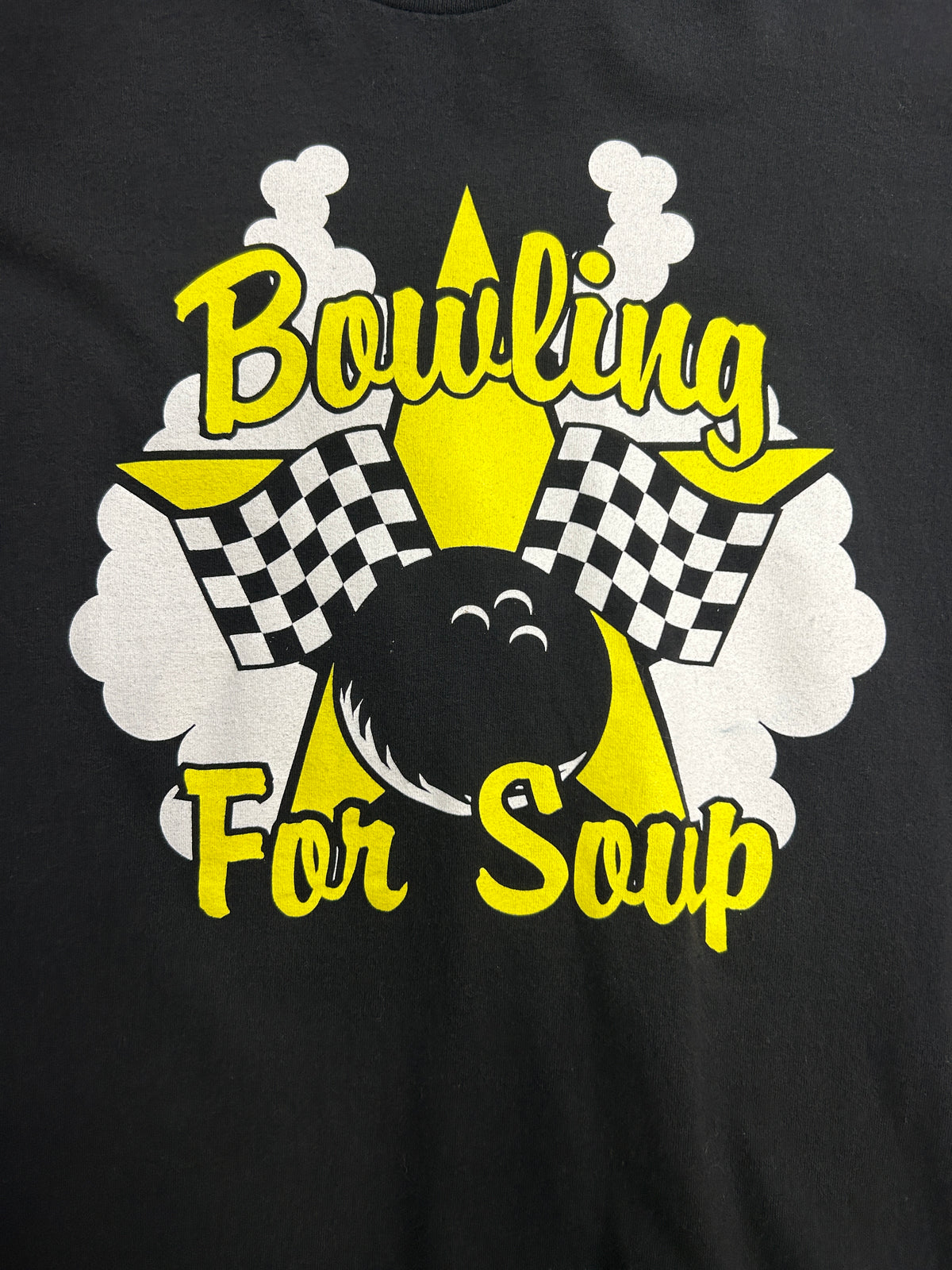 VINTAGE BOWLING FOR SOUP BLACK TEE YELLOW FONT BP