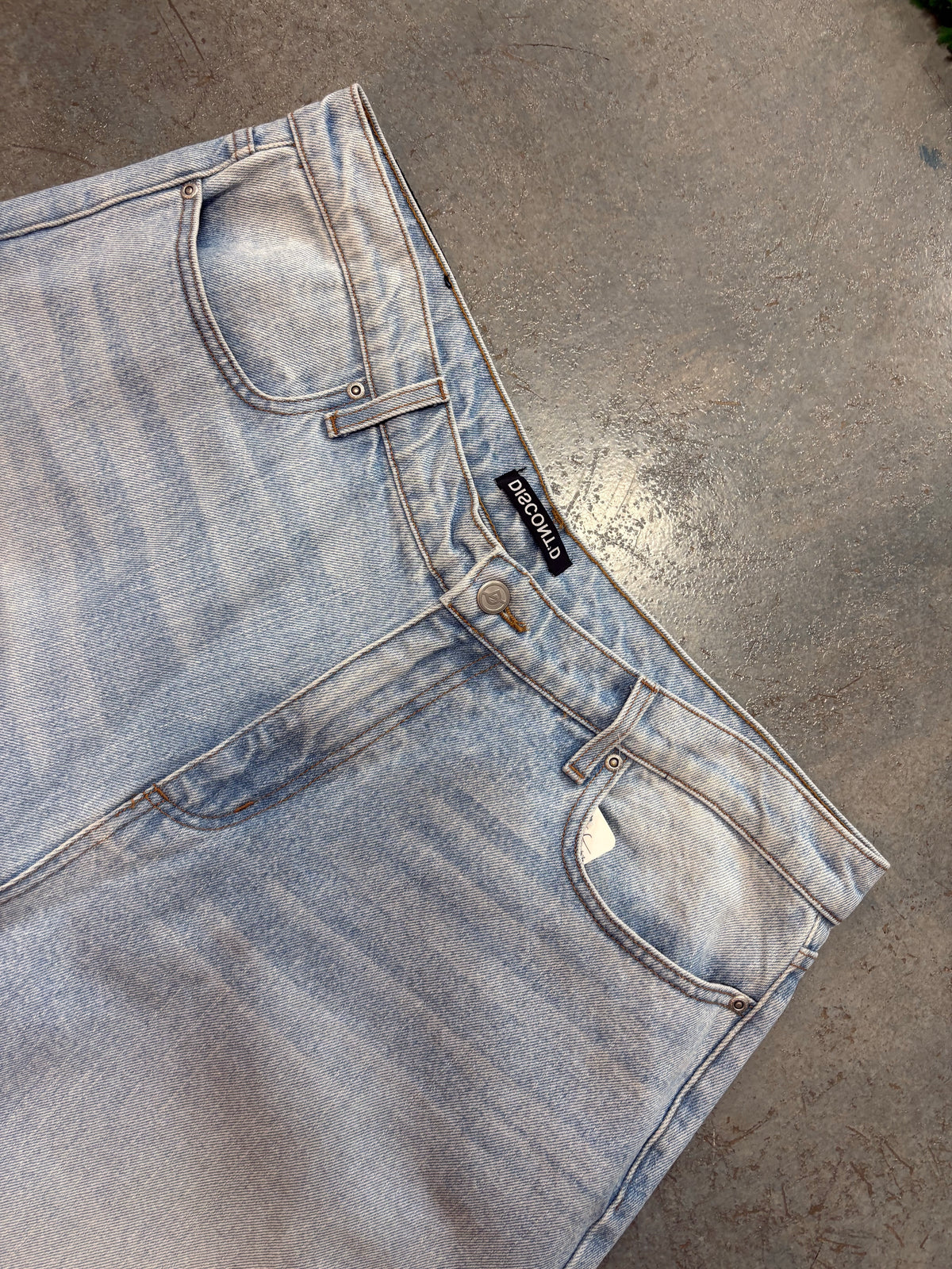 Discont'd Light Blue Baggy Jeans 38w