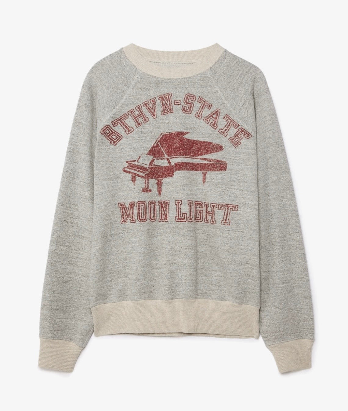 Kapital Raglan Moonlight Smiley Elbow Crewneck