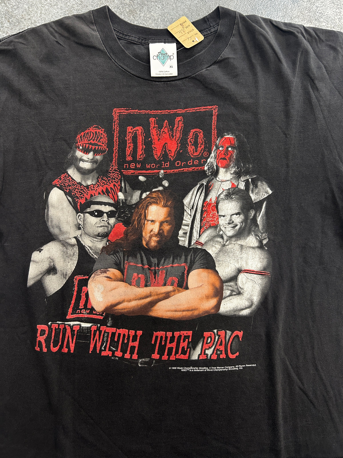 Vintage 1998 WCW NWO "Run With The Pac" Black Tee B62