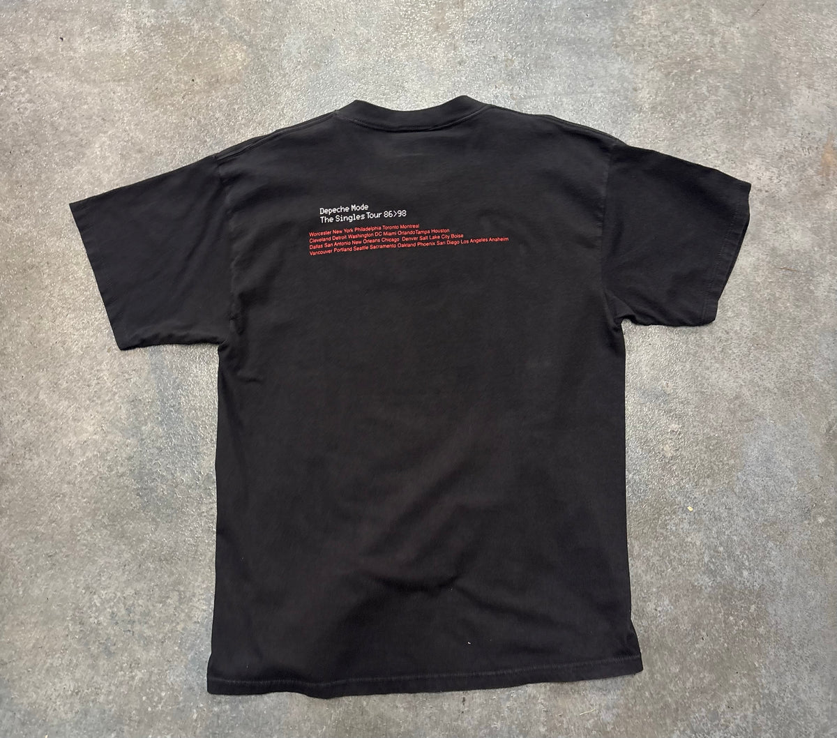 "101" Depeche Mode "The Singles Tour 86>98" Tour Black Tee