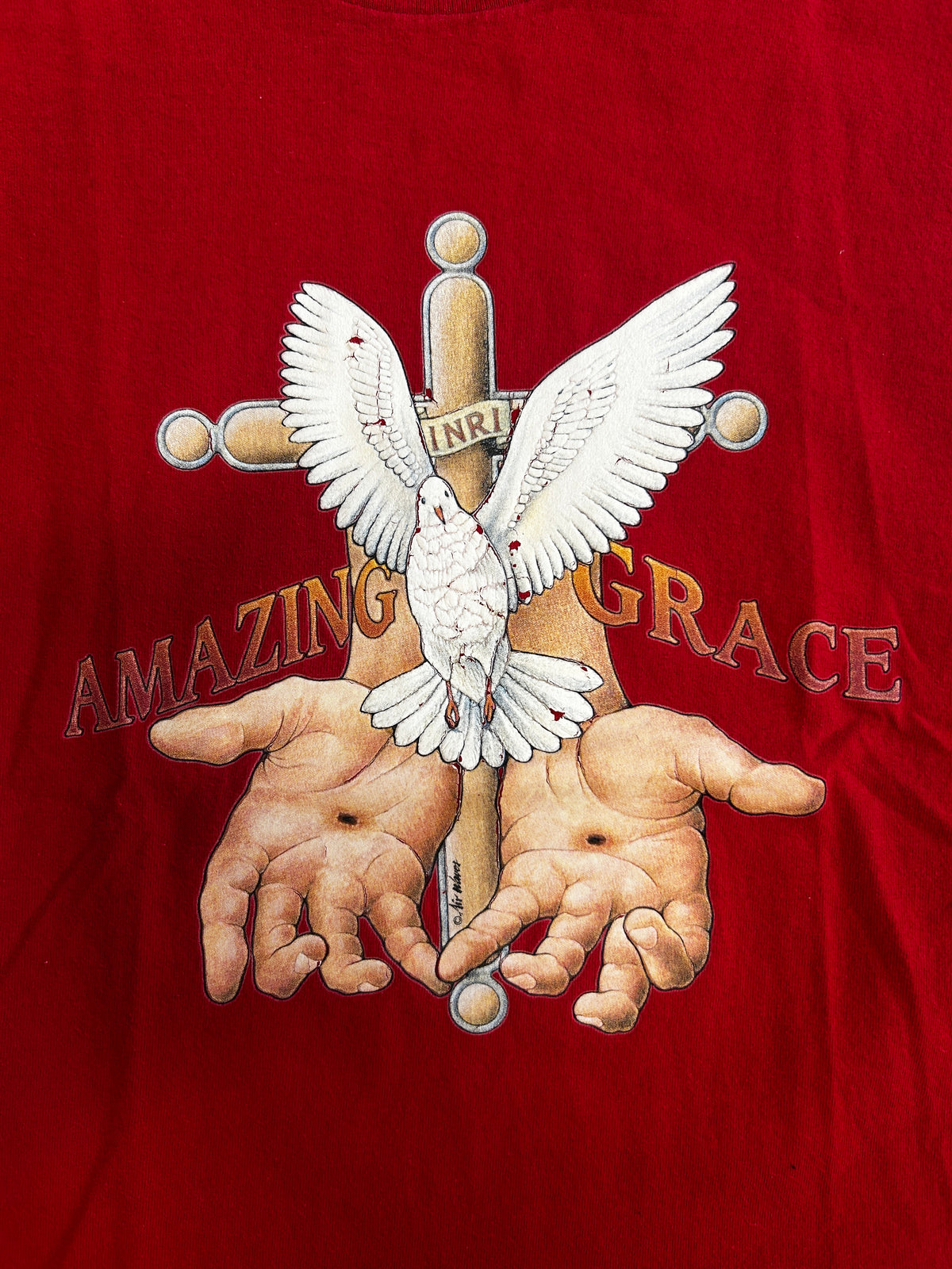 Vintage Amazing Grace Dove Red Tee