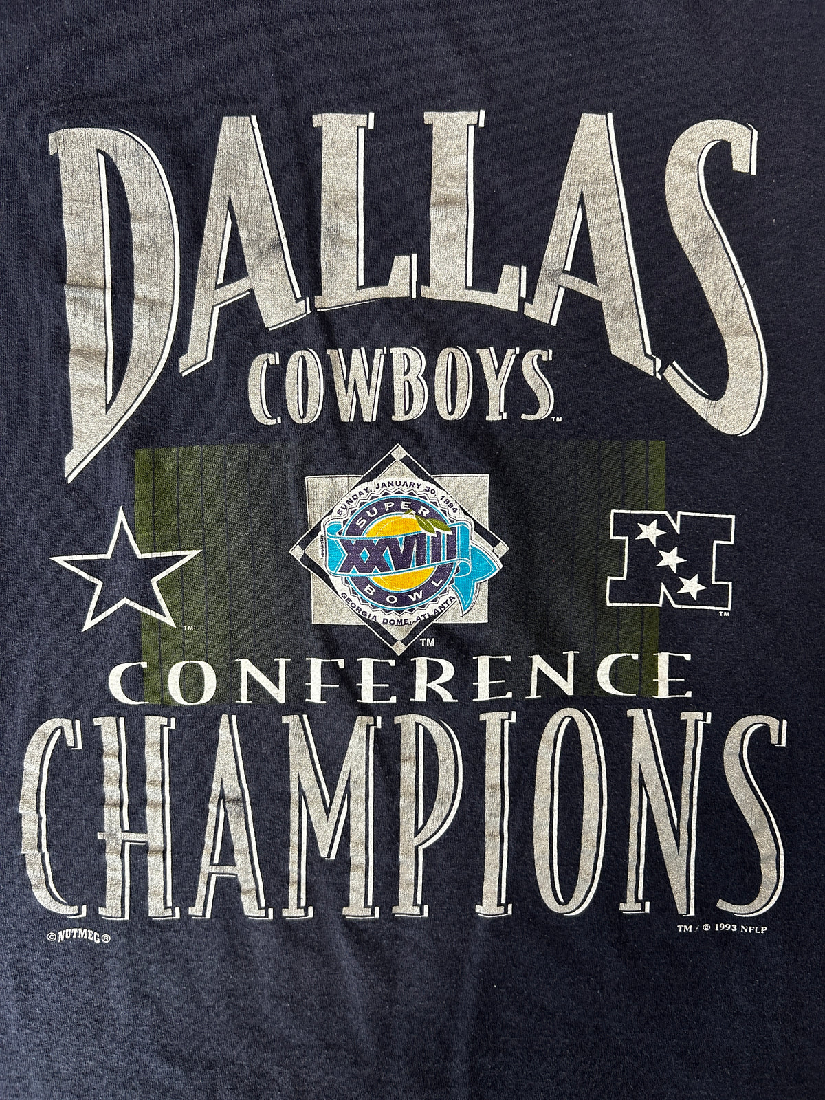 Vintage Dallas Cowboys Super Bowl Conference Champions Navy Tee