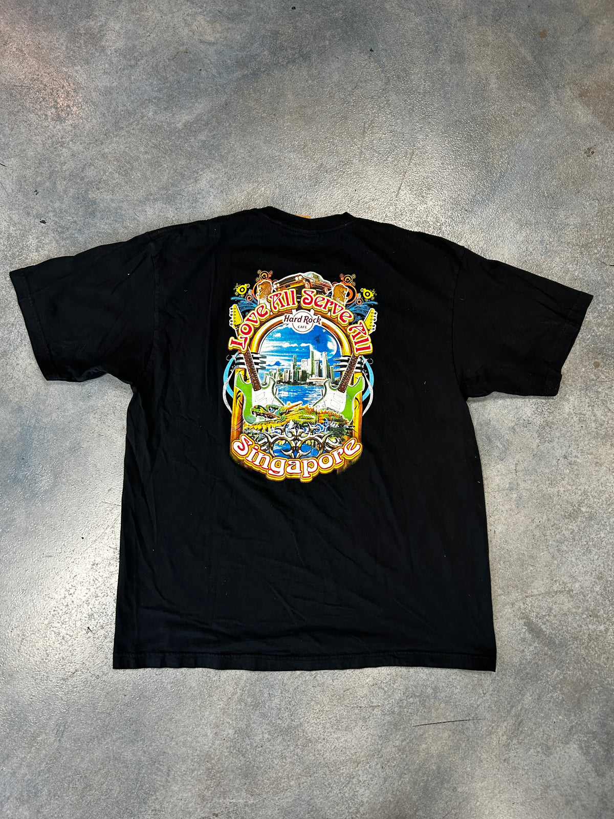Hard Rock Cafe Love All Serve All Singapore Black Tee OTF