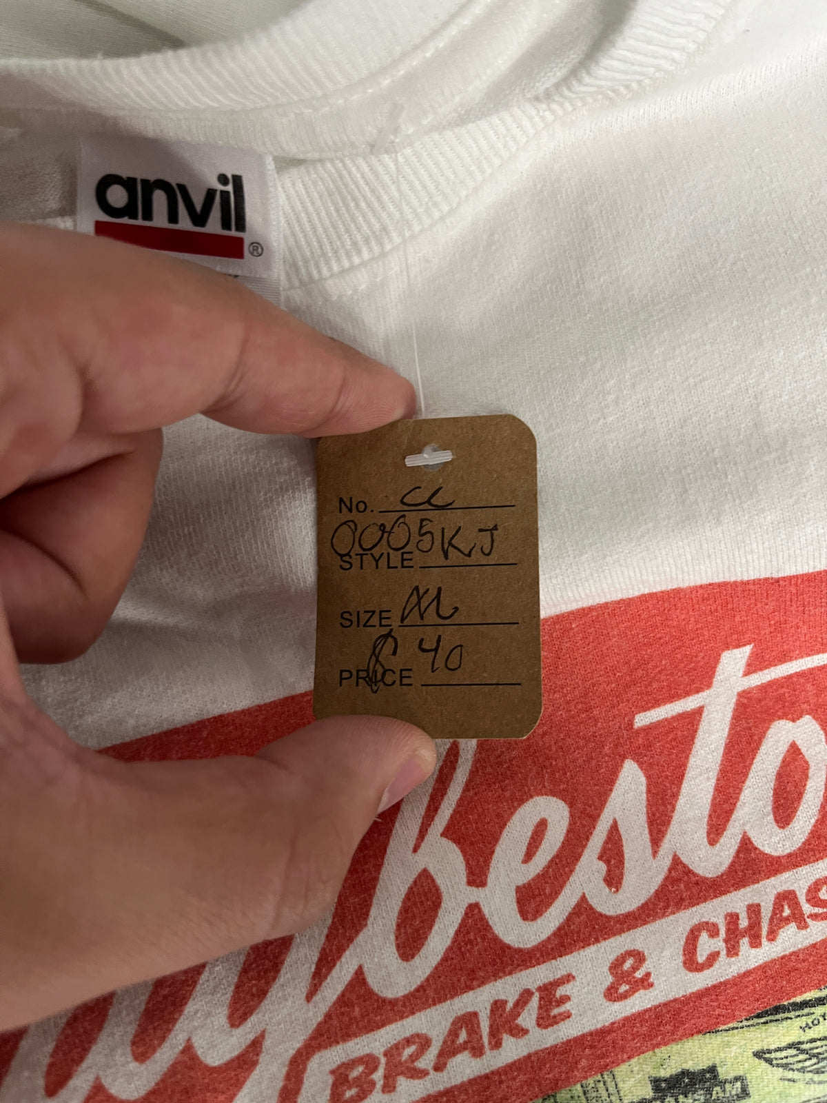 Vintage GTO-R Car Raybestons Brake & Chassis White Anvil Graphic T-Shirt