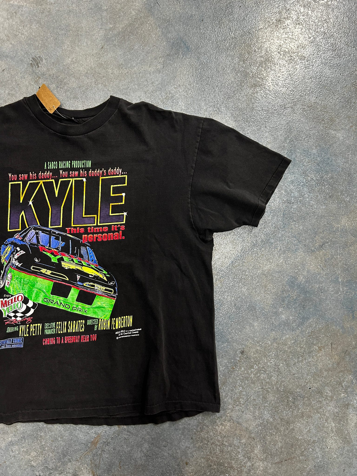 Vintage 1993 Kyle Petty #42 Mello Yello NASCAR Racing Black Tee