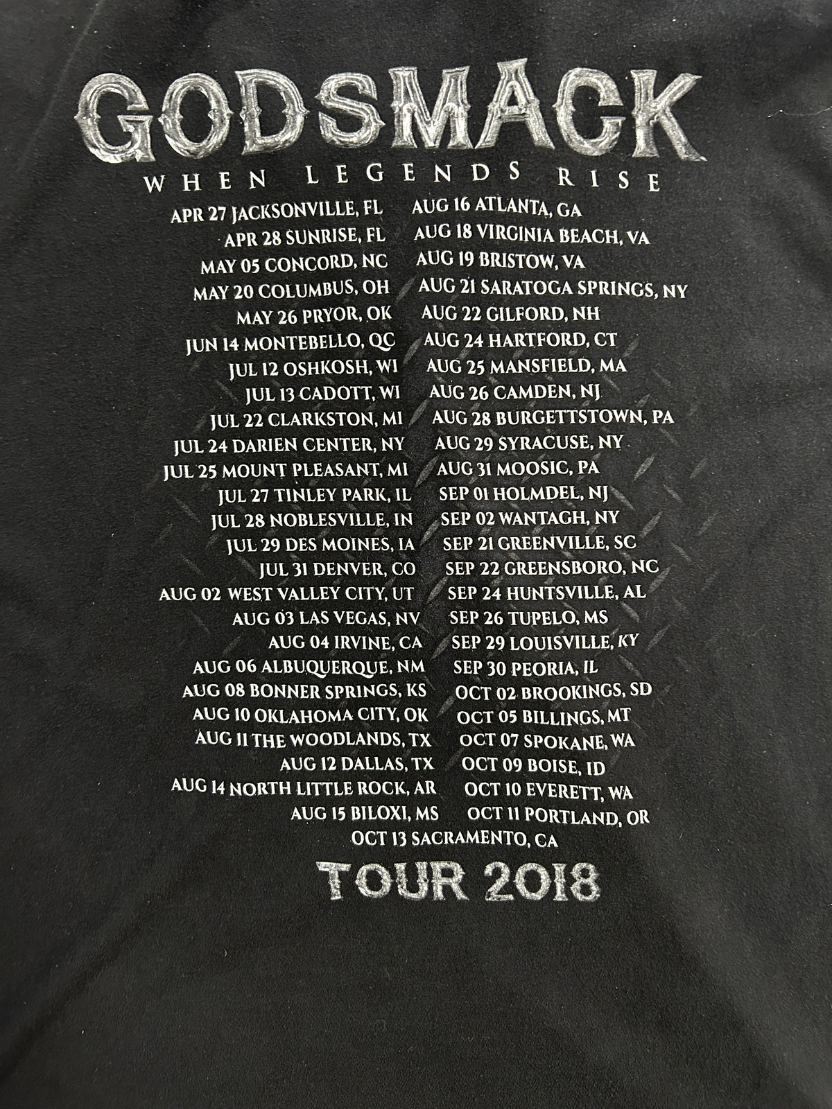 Vintage Godsmacks Band Tour Black Tee