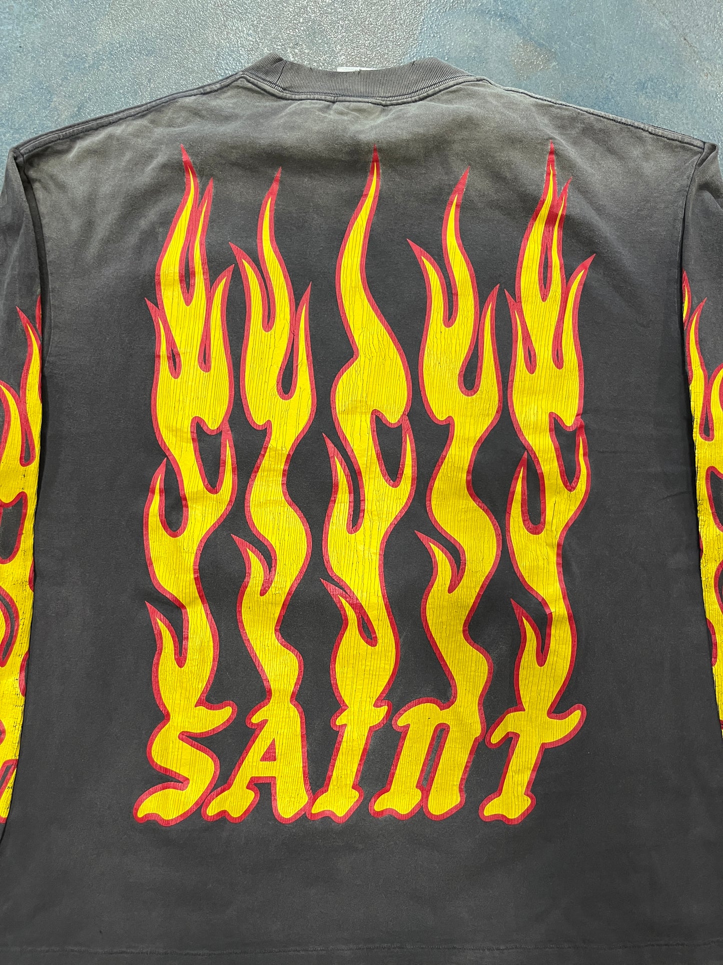 SAINT MXXXXXX “SOUL ON FIRE L/S” Grey T-Shirt OTF