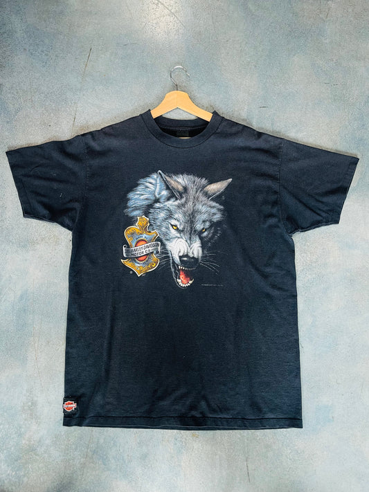 Harley Davidson 3D Emblem Wolf Tee