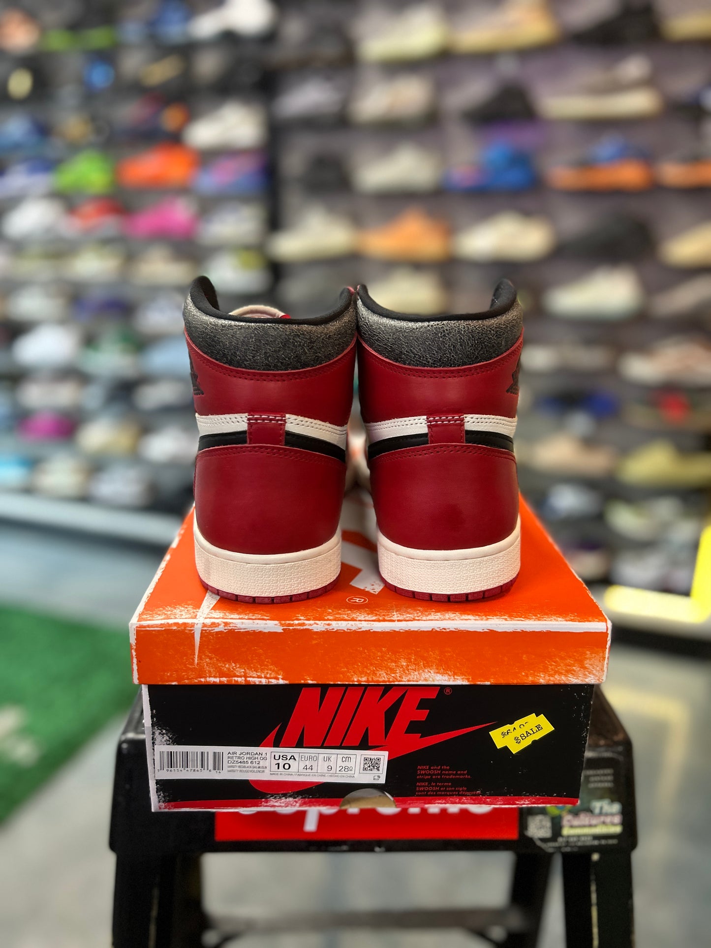 Jordan 1 Retro High OG Chicago Lost and Found (IC) Tried On