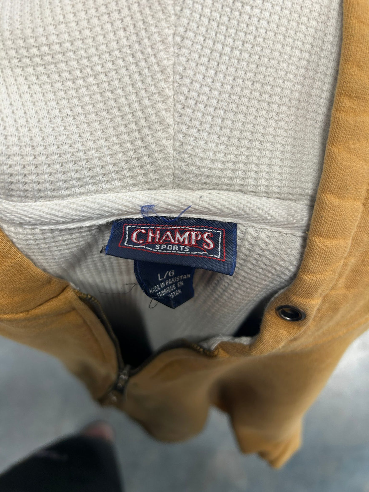 Vintage Champs Sports Thermal Lined Khaki Zip Up