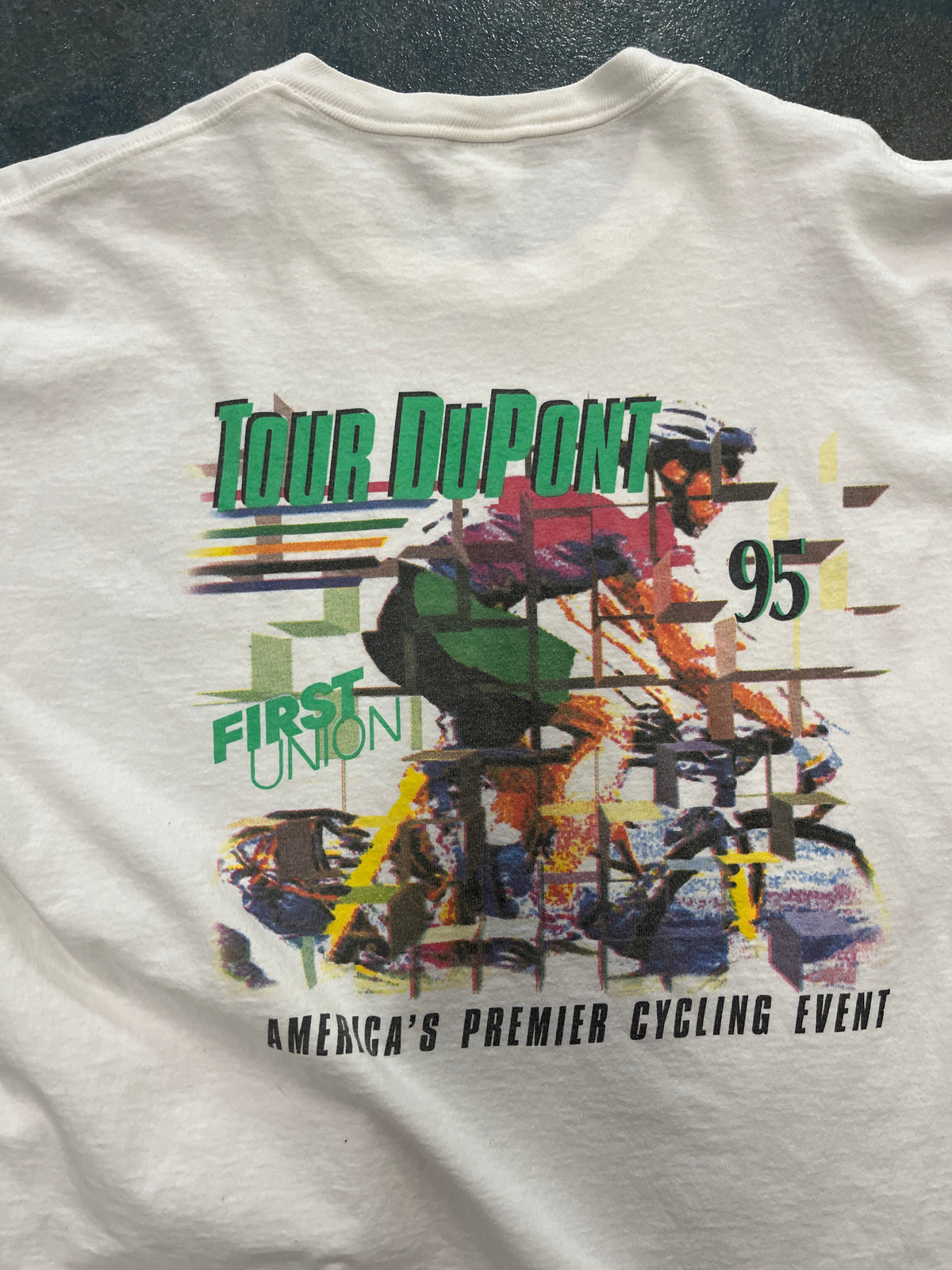 Vintage Tour DuPont 95 Americas Premier Cycling Event White T-Shirt OTF