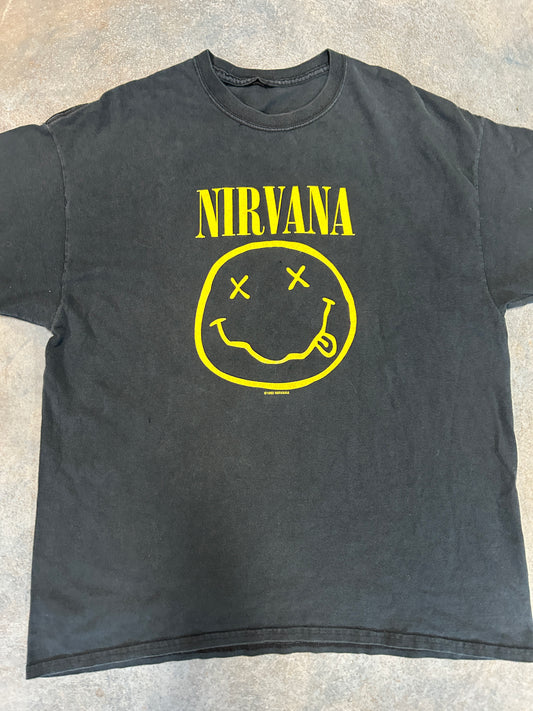 1992 OG Nirvana Smilie Face Black Tee (TC)