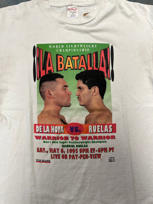 "La Batalla" De La Hoya VS. Ruelas Cream T-Shirt OTF (RA)
