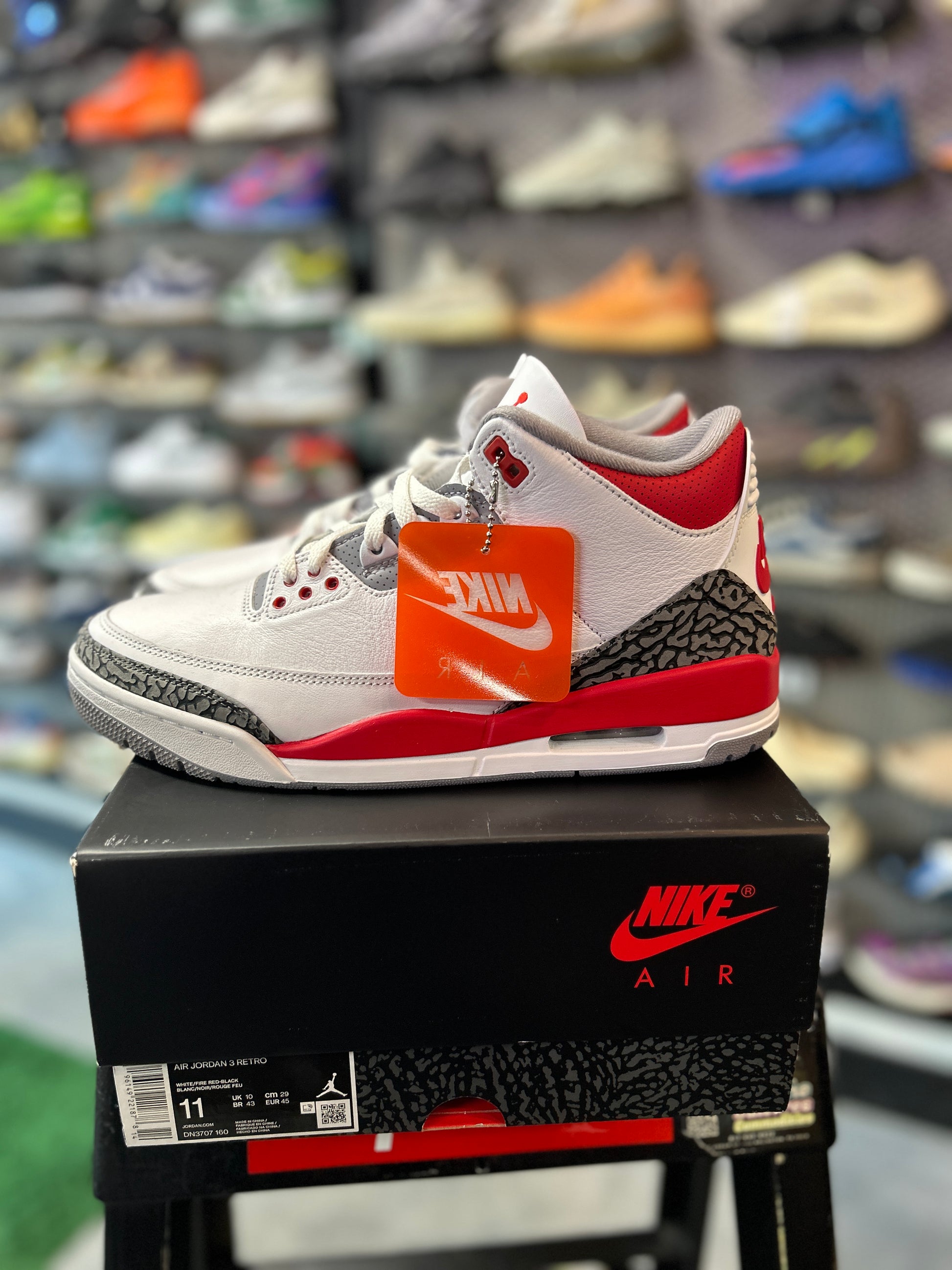 Jordan 3 Retro Fire Red (2022) Tried On (LC)
