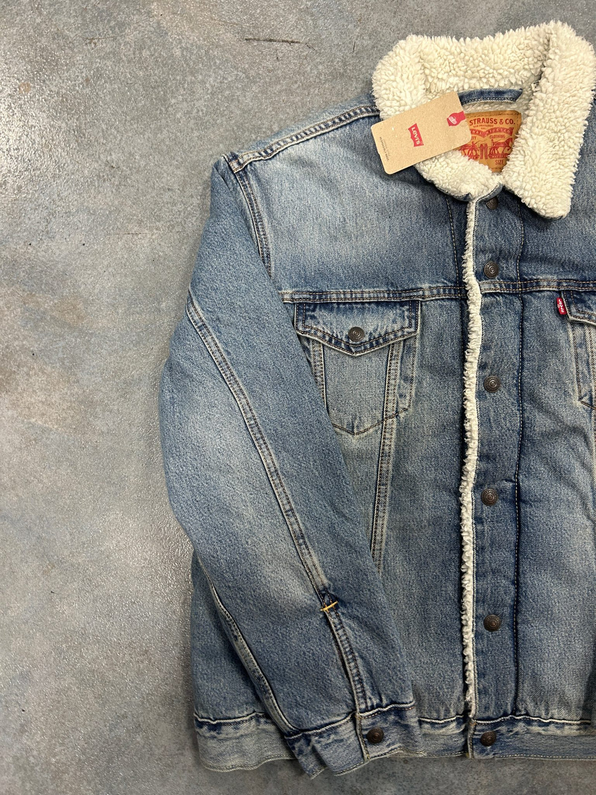 Levi's Type III Denim Sherpa Lined Trucker Jacket New