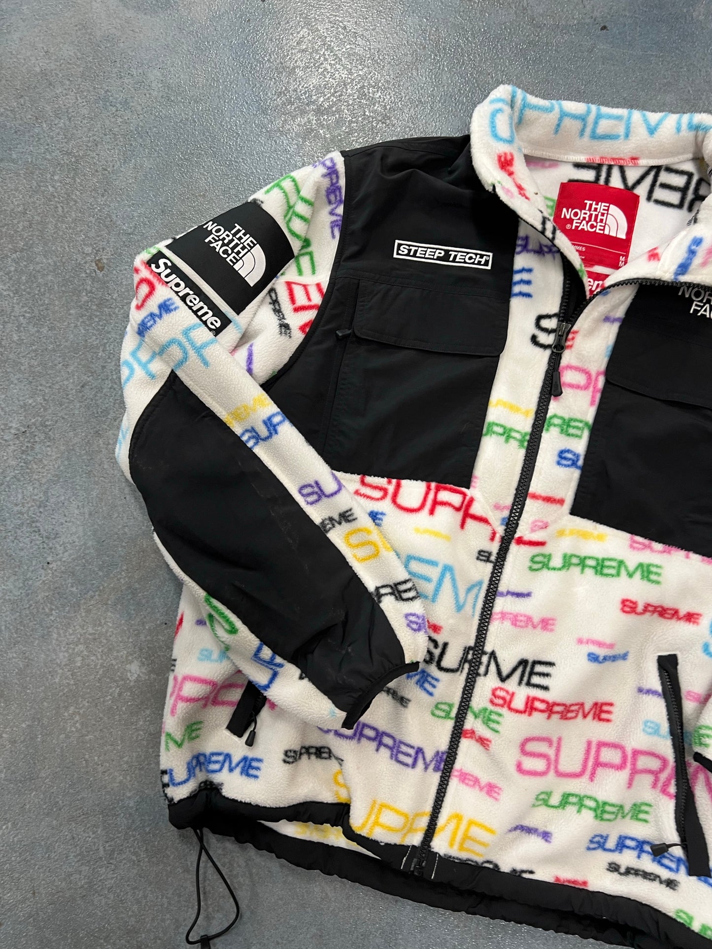 Supreme The North Face Steep Tech Fleece Jacket White B41
