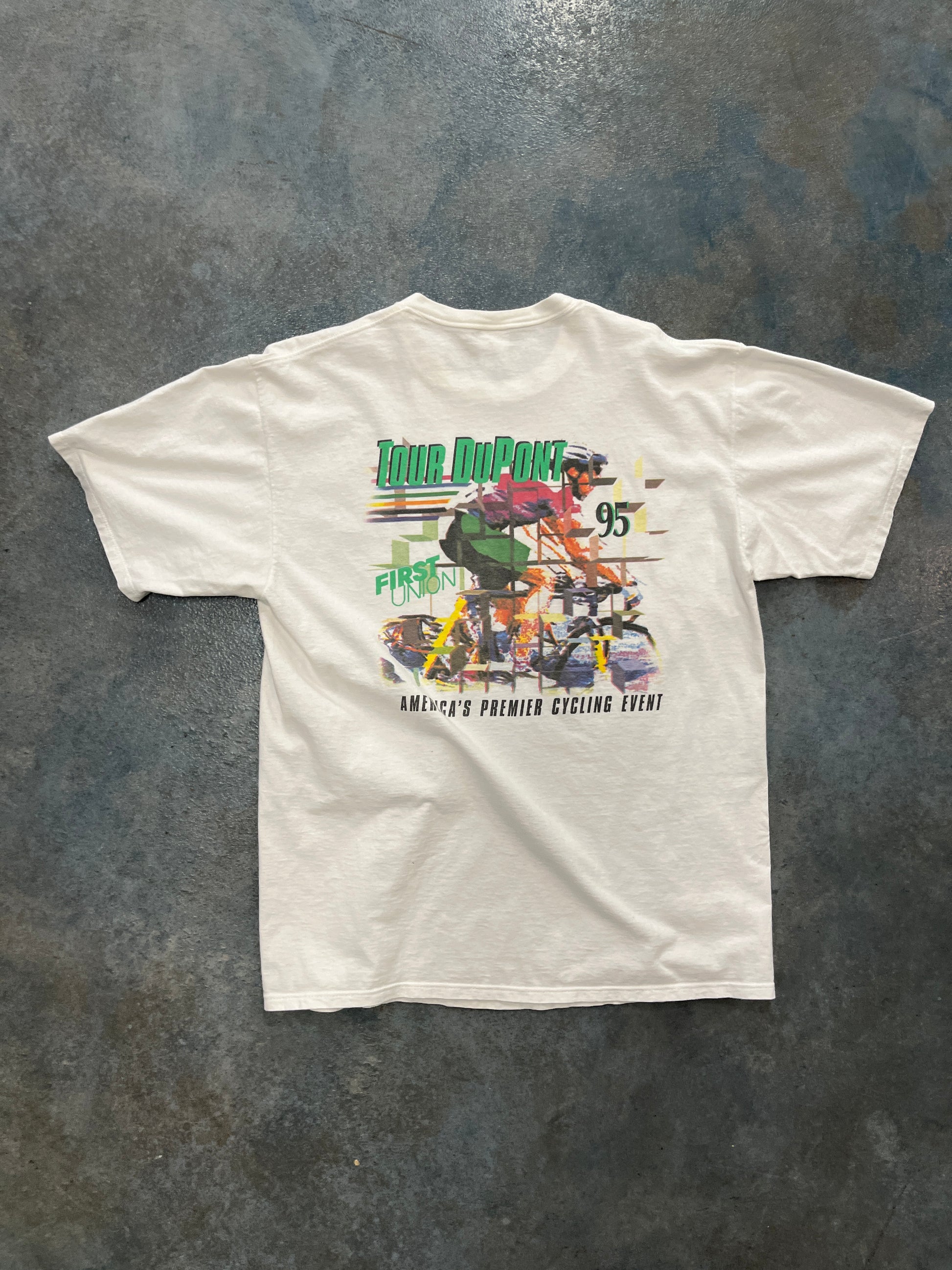 Vintage Tour DuPont 95 Americas Premier Cycling Event White T-Shirt OTF