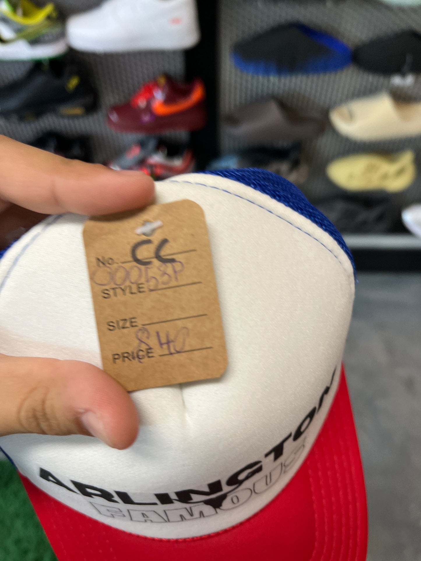 Arlington famous trucker hat blue red white OTF