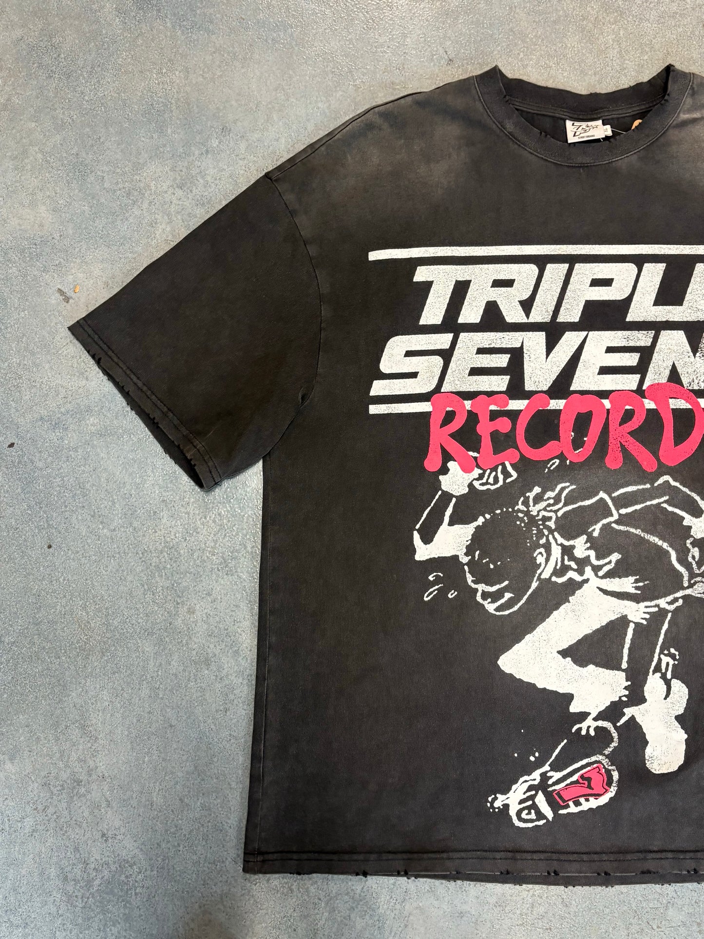 Triple Seven Records Gray Tee (YC ) B68