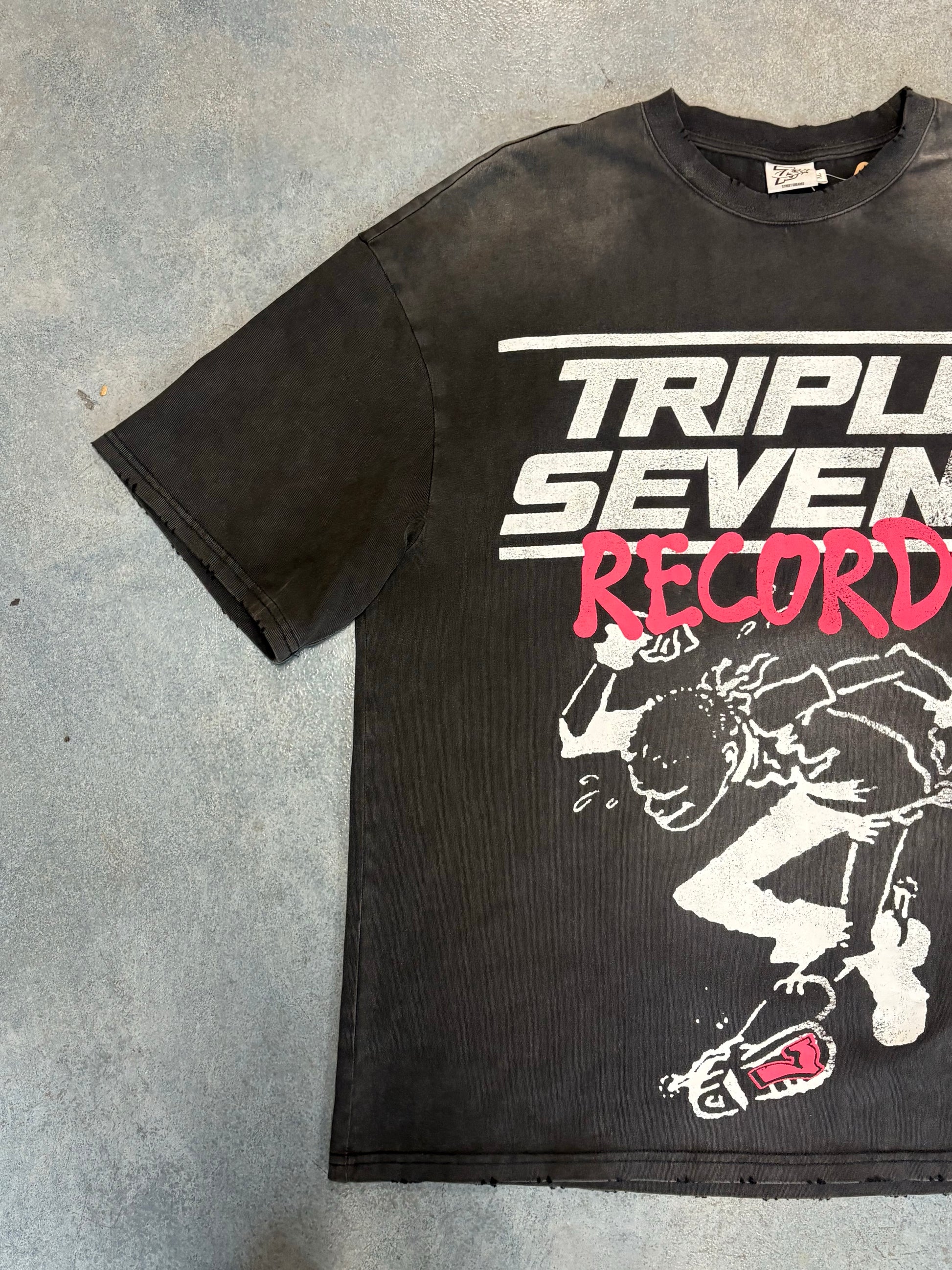 Triple Seven Records Gray Tee (YC ) B68