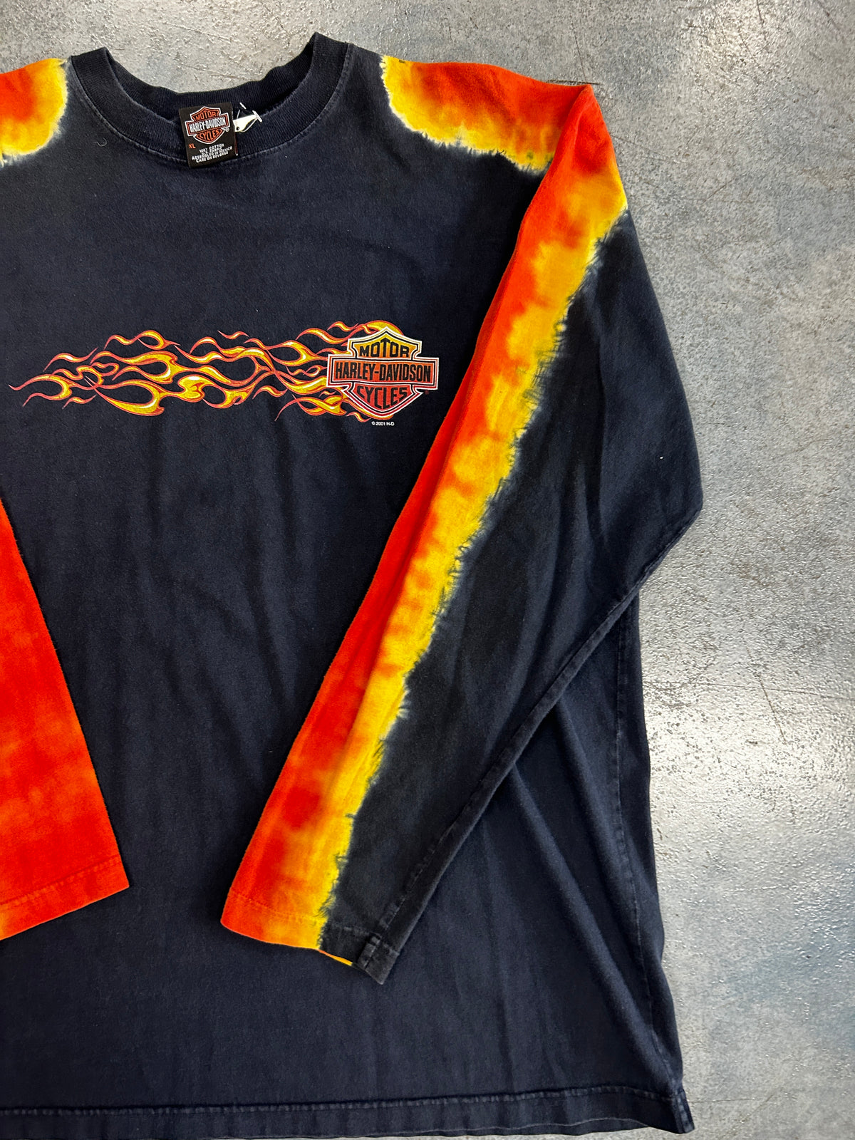 Vintage Harley Davidson Ventura Flaming Long sleeve Black Tee