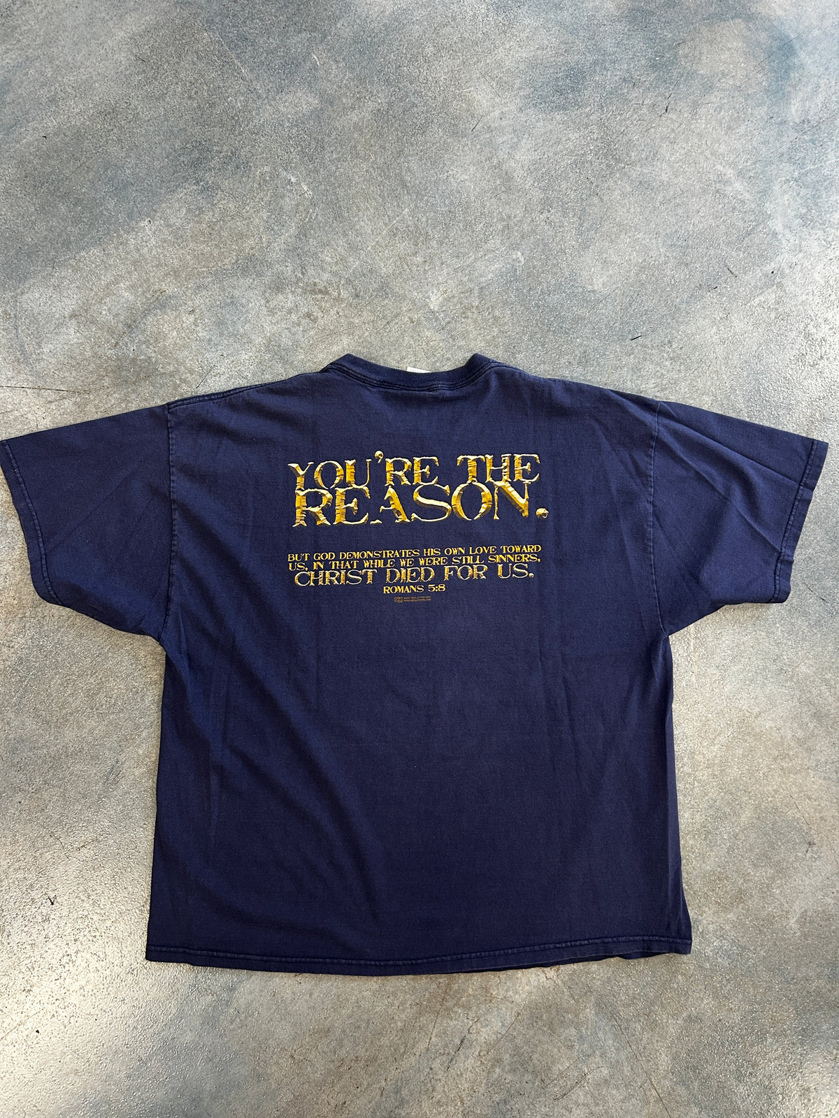 Vintage "Jesus Dies For A Reason" Dark Blue Tee
