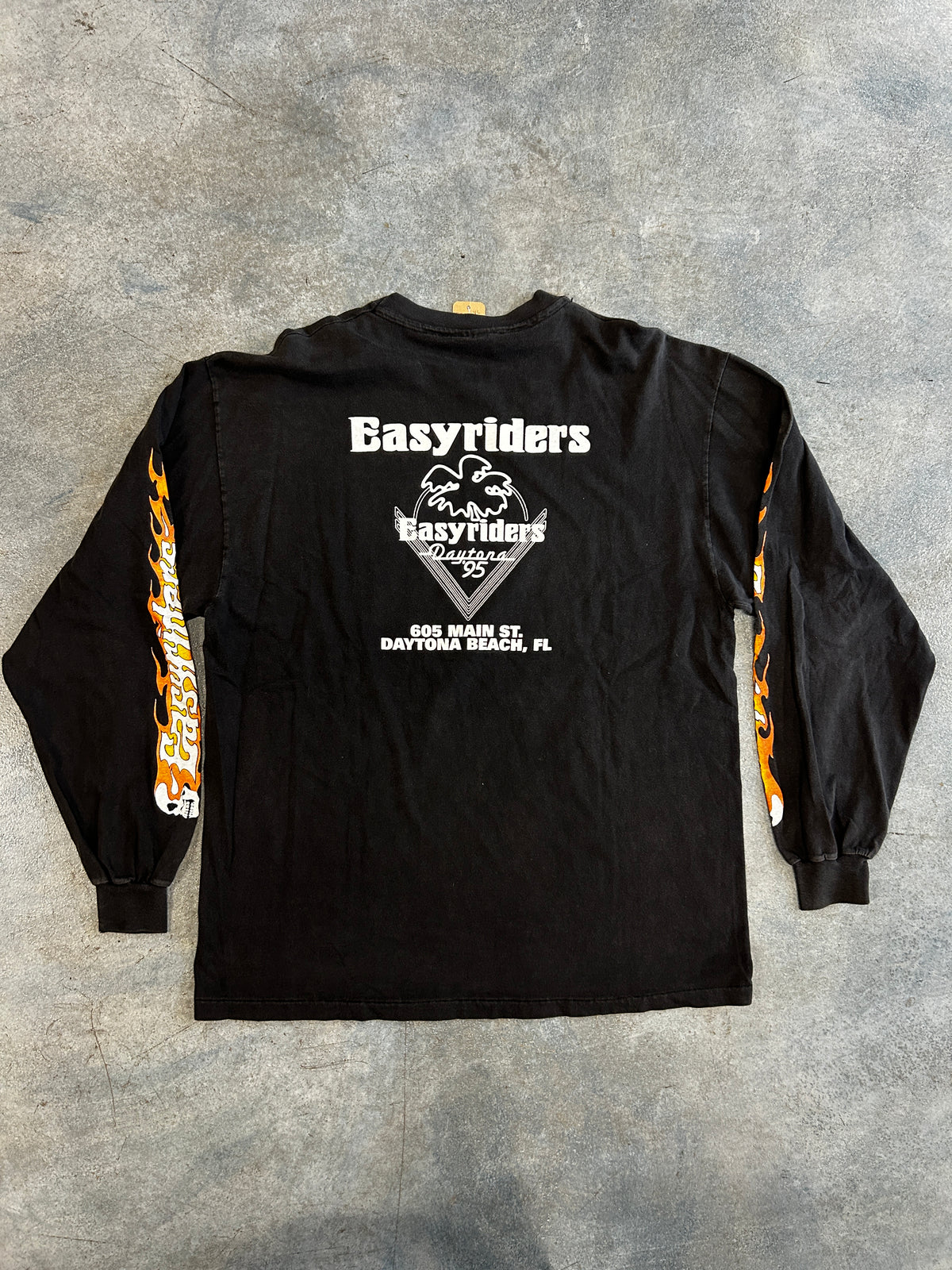 Vintage EasyRiders Daytona Long Sleeves Flames Black Tee