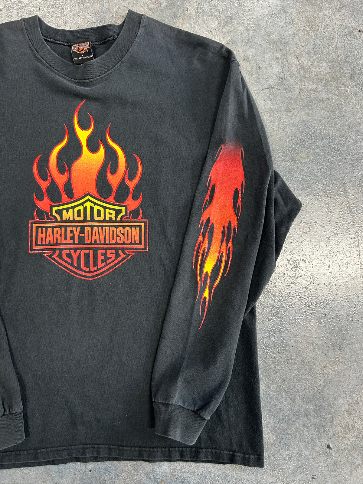 Vintage 1999 Harley Davidson Texas H-D Vintage Long Sleeve Black Tee