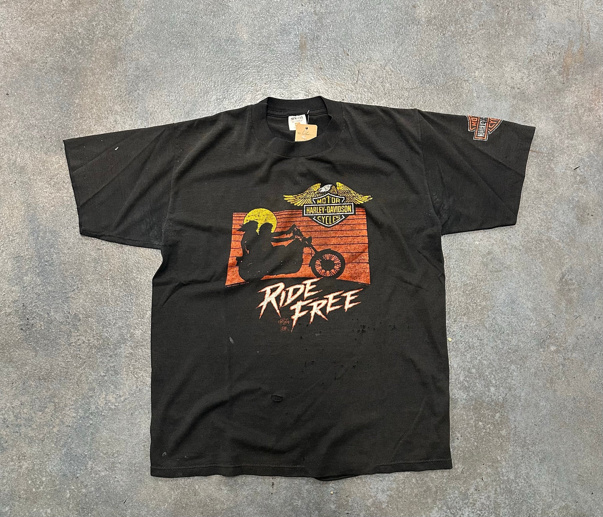 Vintage Harlet davidson Tee Ride Free Black B38