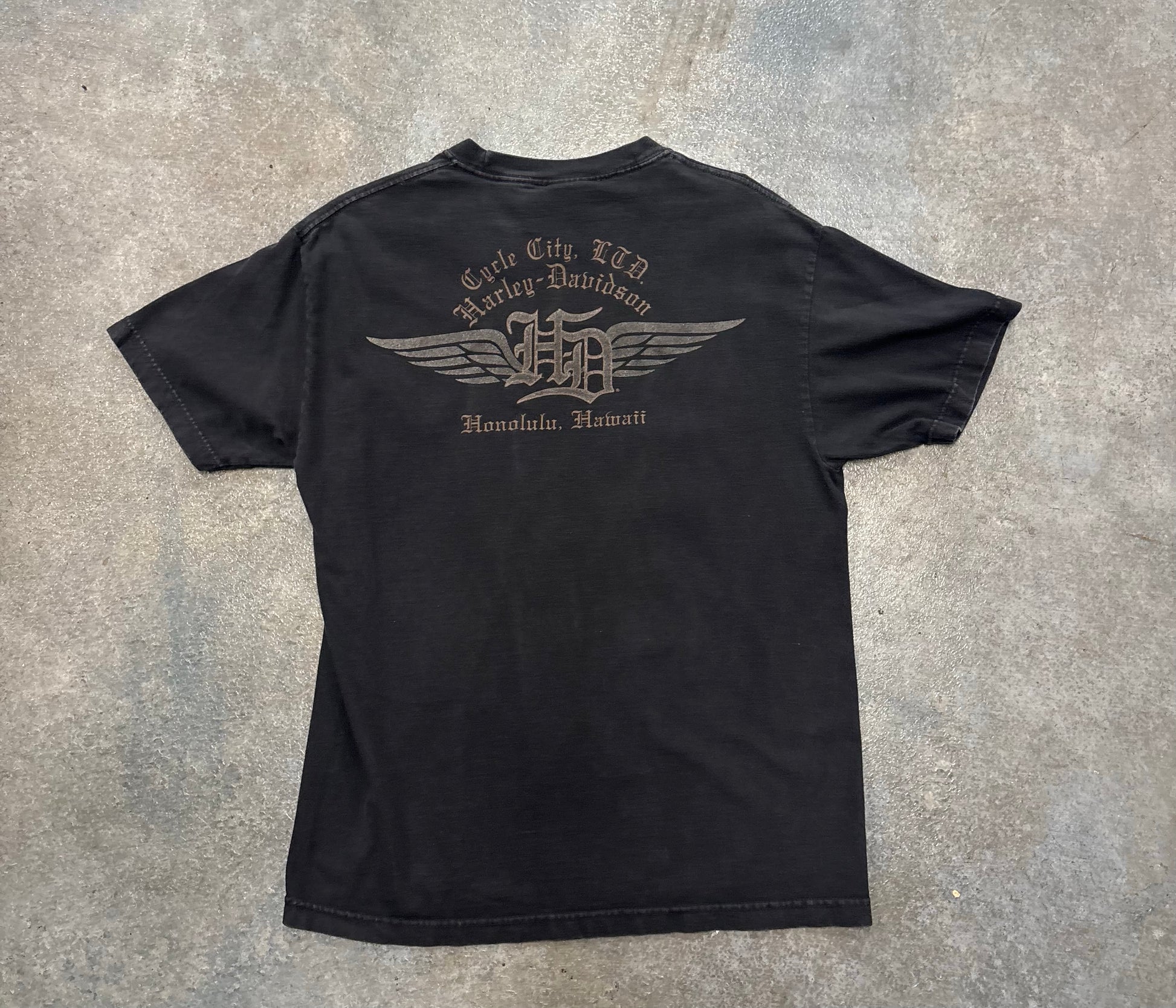American Eagle Harley Davidson Black Tee OTF