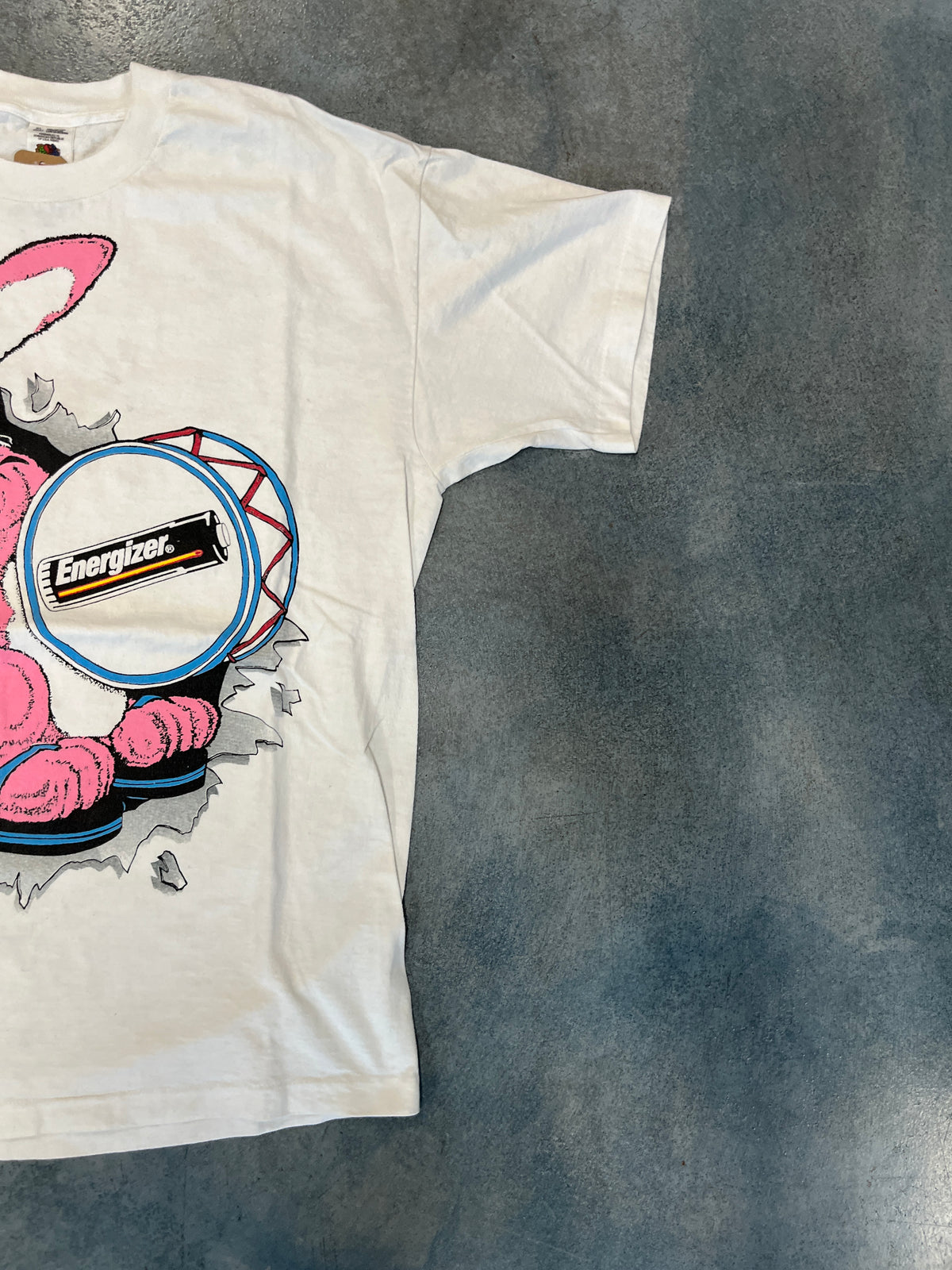 Pink Bunny Drums 'Energizer' White tee OTF