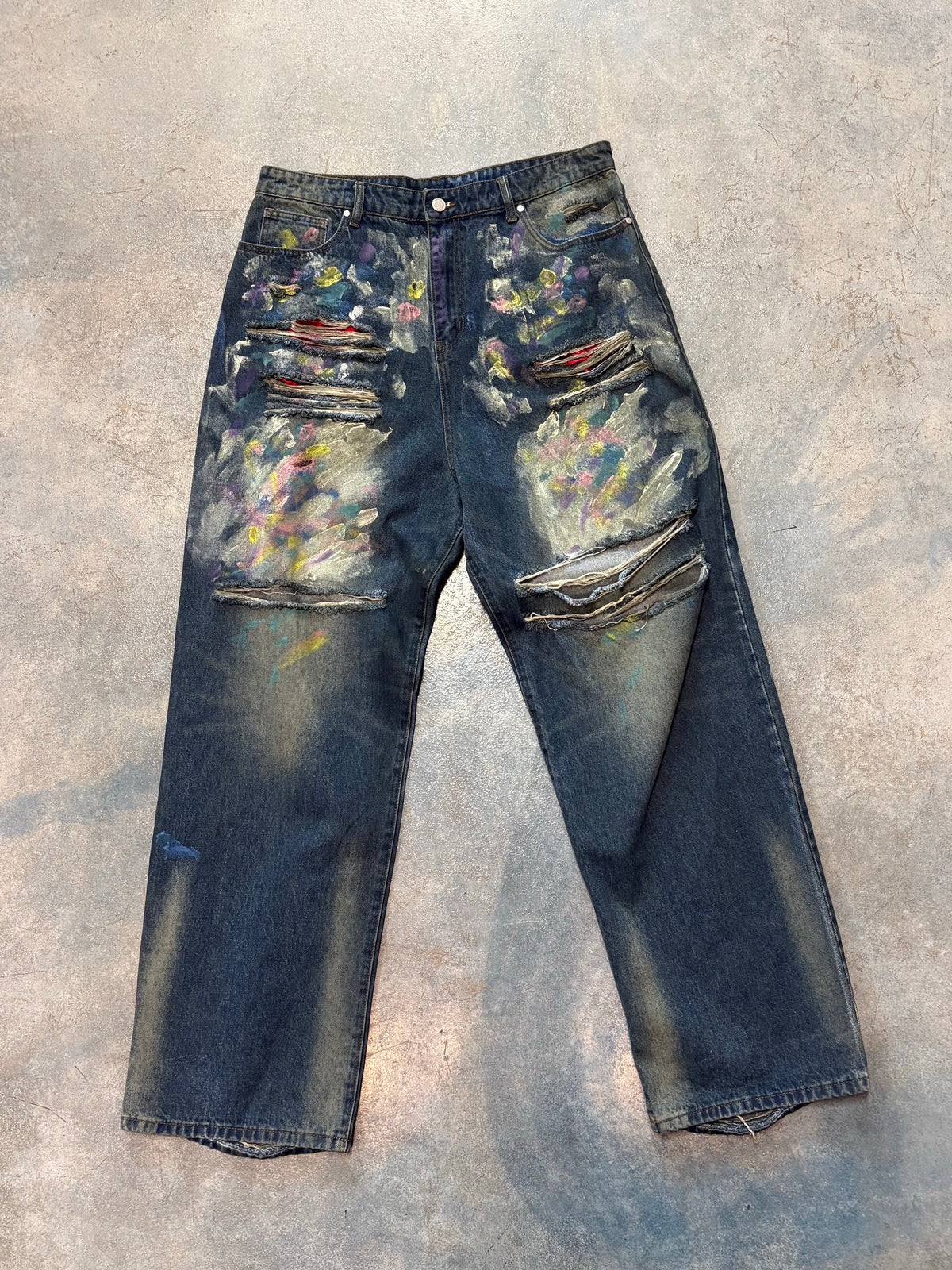 Basket Gallery Paint Splatter Jeans 38W