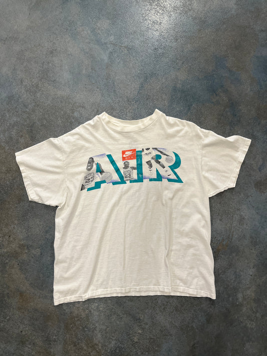 Vintage 90’s Nike Air Micheal Jordan Blue Lettering Graphic T-Shirt OTF