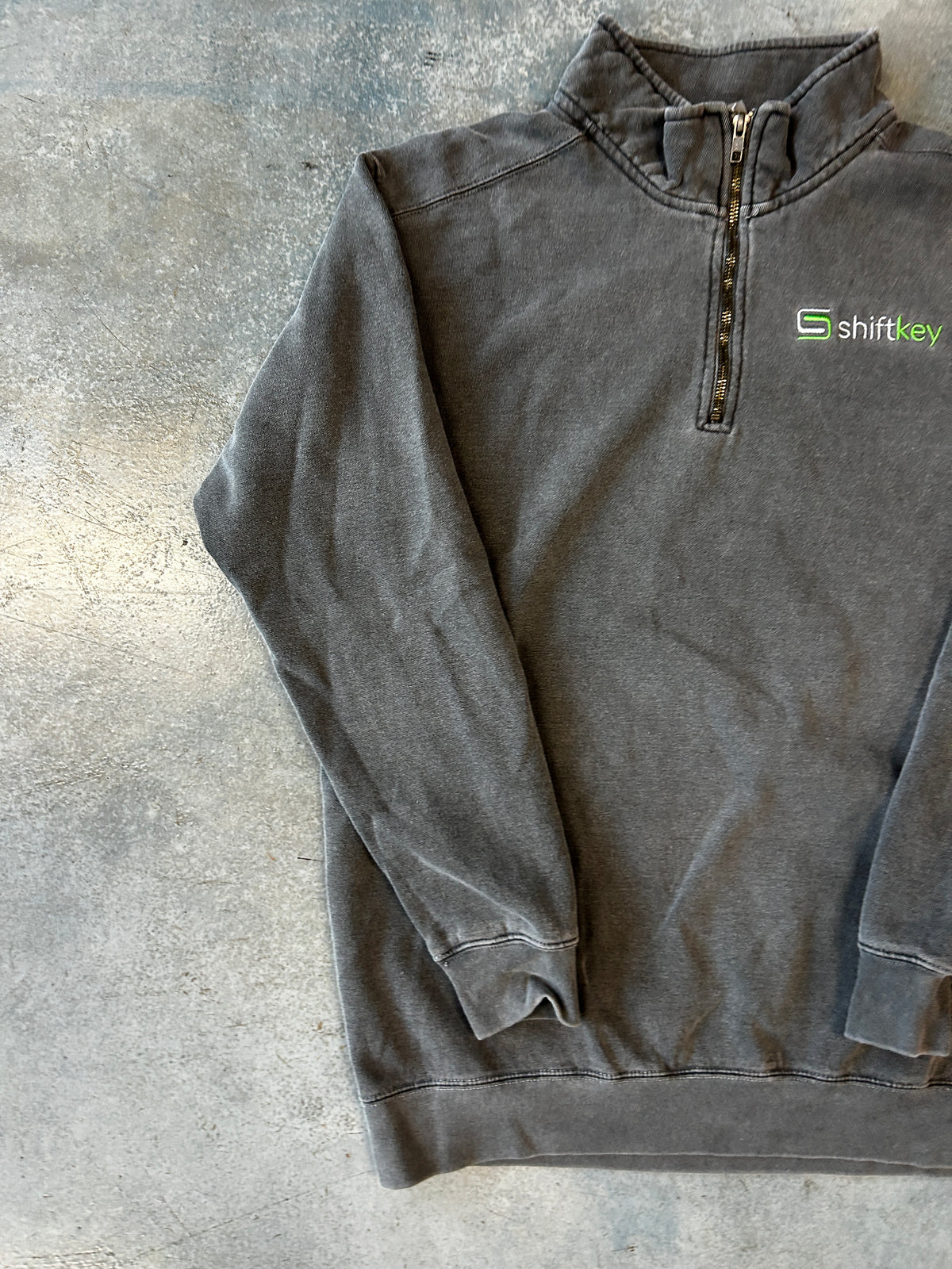 Vintage Shift Key Quarter Zip Gray
