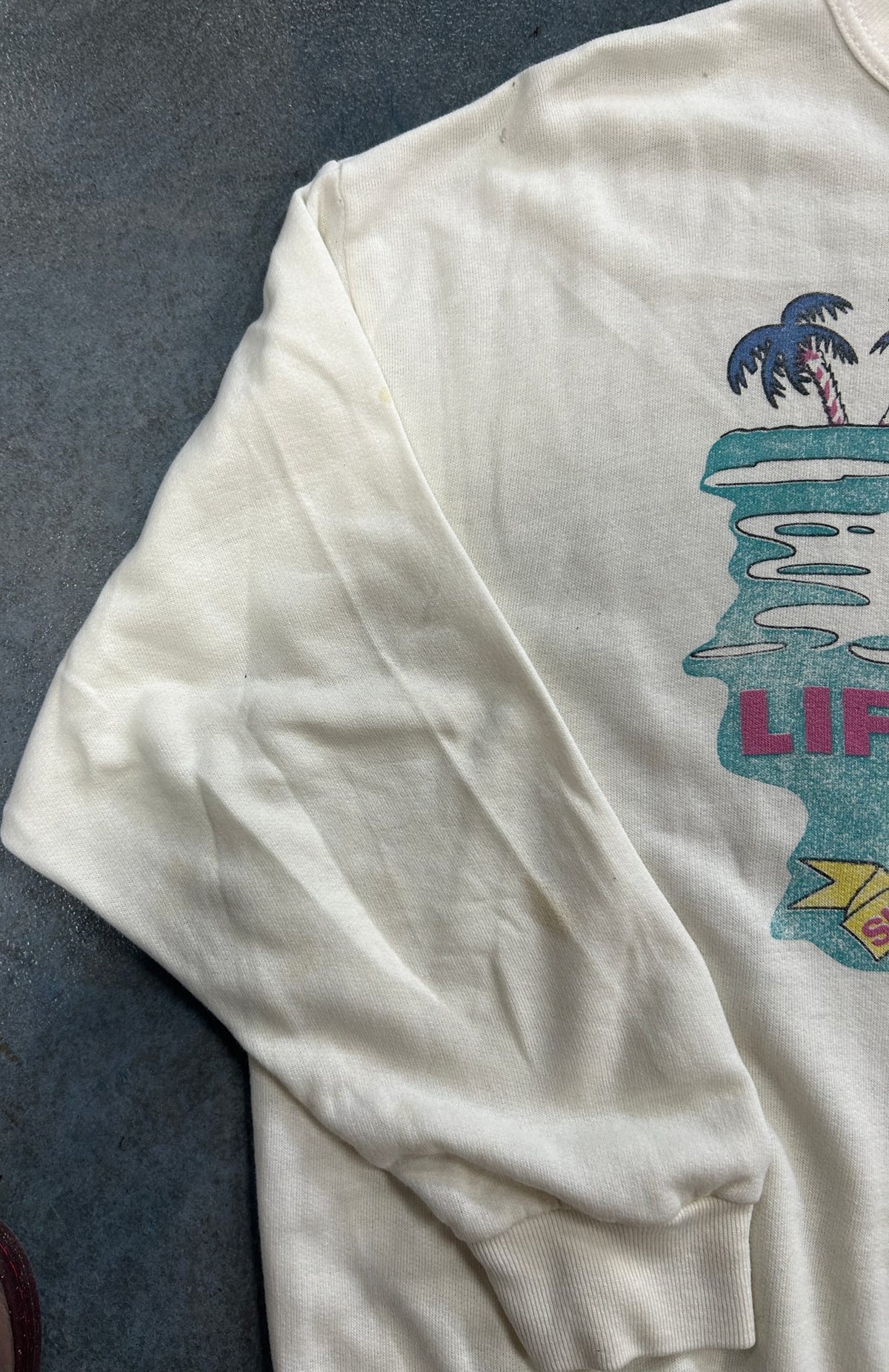 Vintage 80s Garfield "Life In Florida" White Crewneck