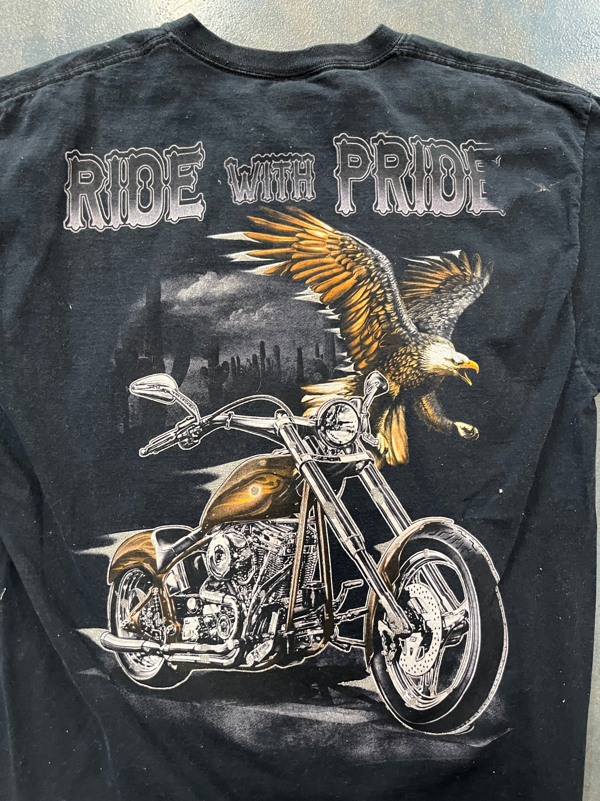 Vintage Harley Davidson “Ride With Pride” VTG Biker Eagle T-Shirt (RC) B1