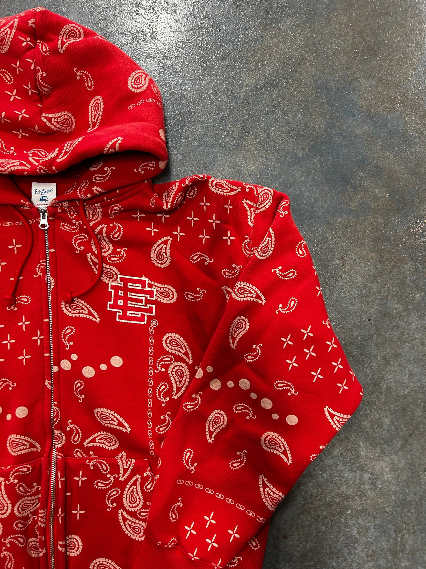 Eric Emanuel EE Zip-Up (SS25) Red Paisley B32