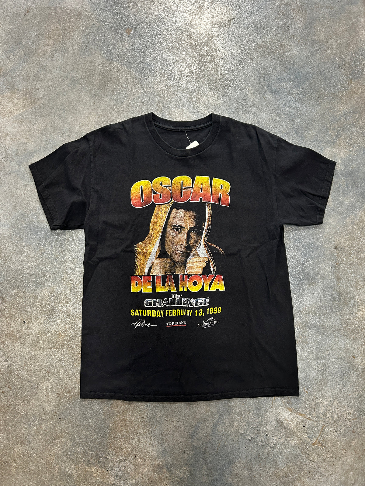 Vintage Boxing Tee Oscar De La Hoya The Challenge 1999 Black Tee OTF