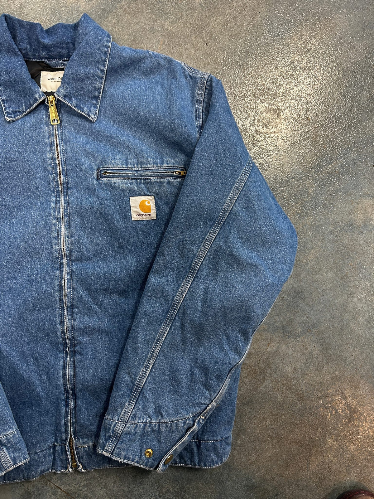 Vintage Carhartt WIP Denim Detroit Jacket Blue