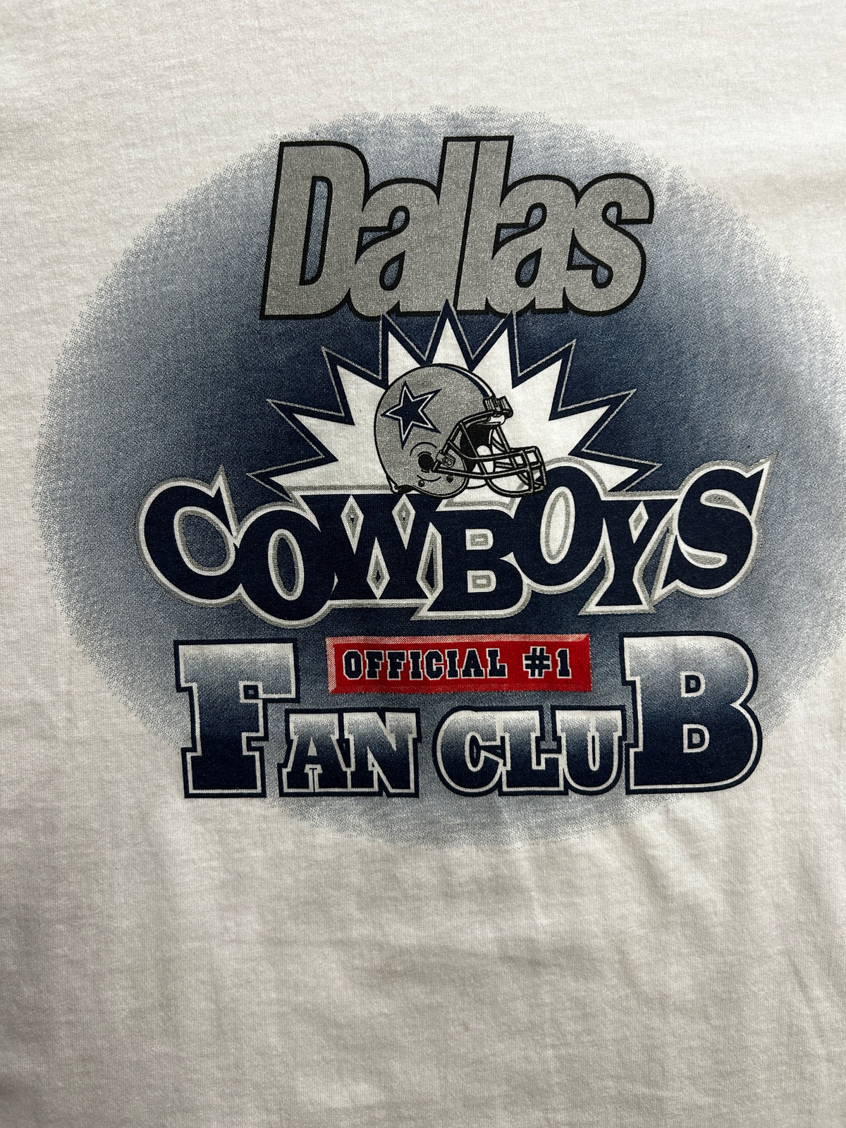 Vintage Dallas Cowboys 'Offical #1 Fan club' White Tee