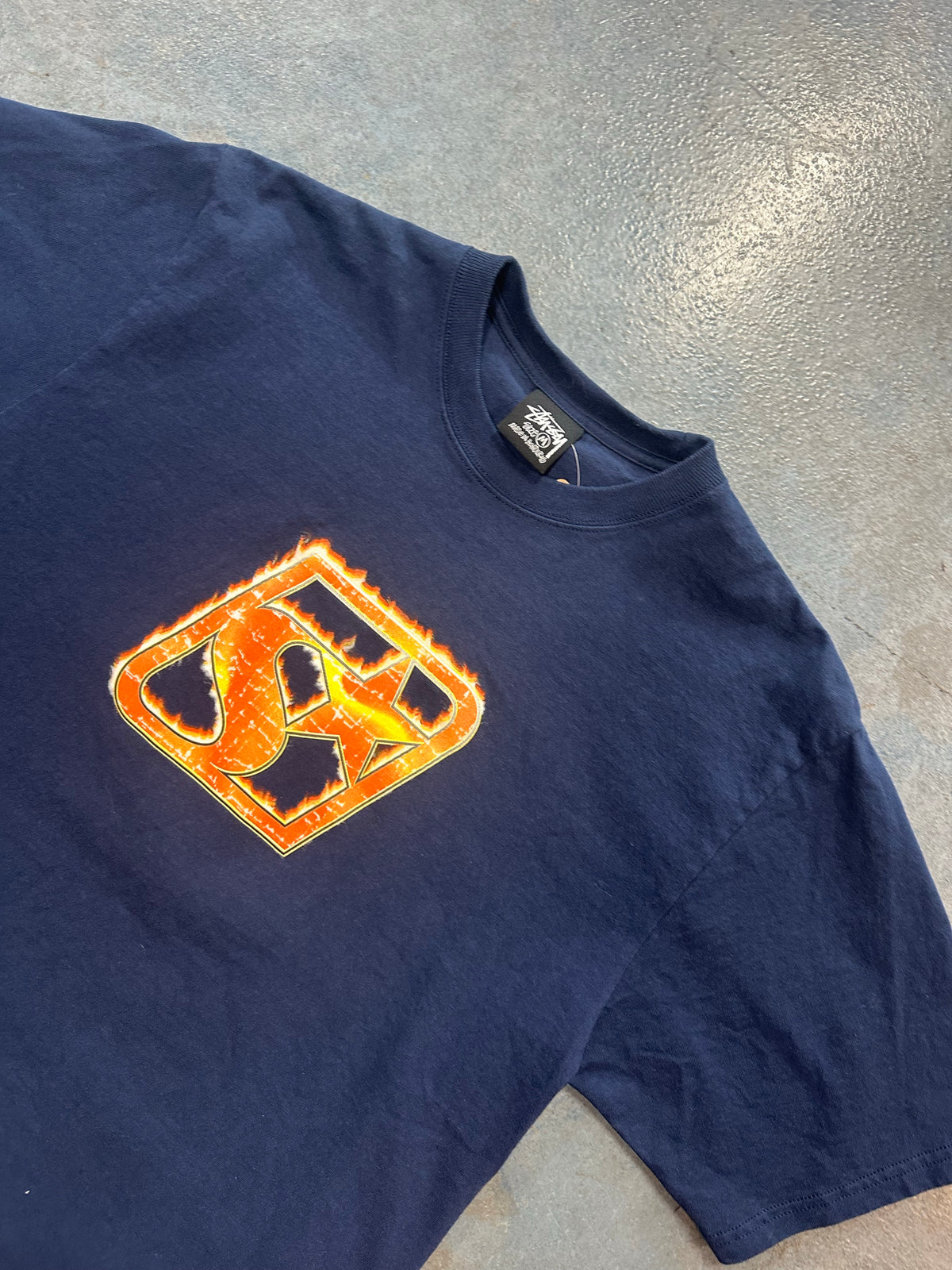 Stussy Flame Star Navy Tee