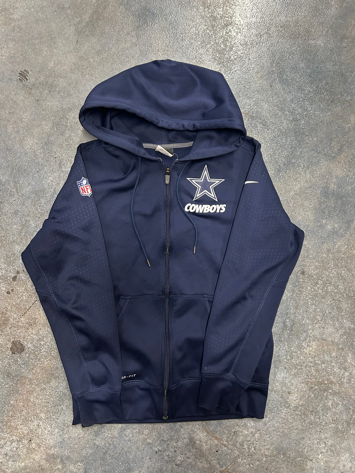Nike Therma-FIT NFL Dallas Cowboys Full Zip Hoodie Navy
