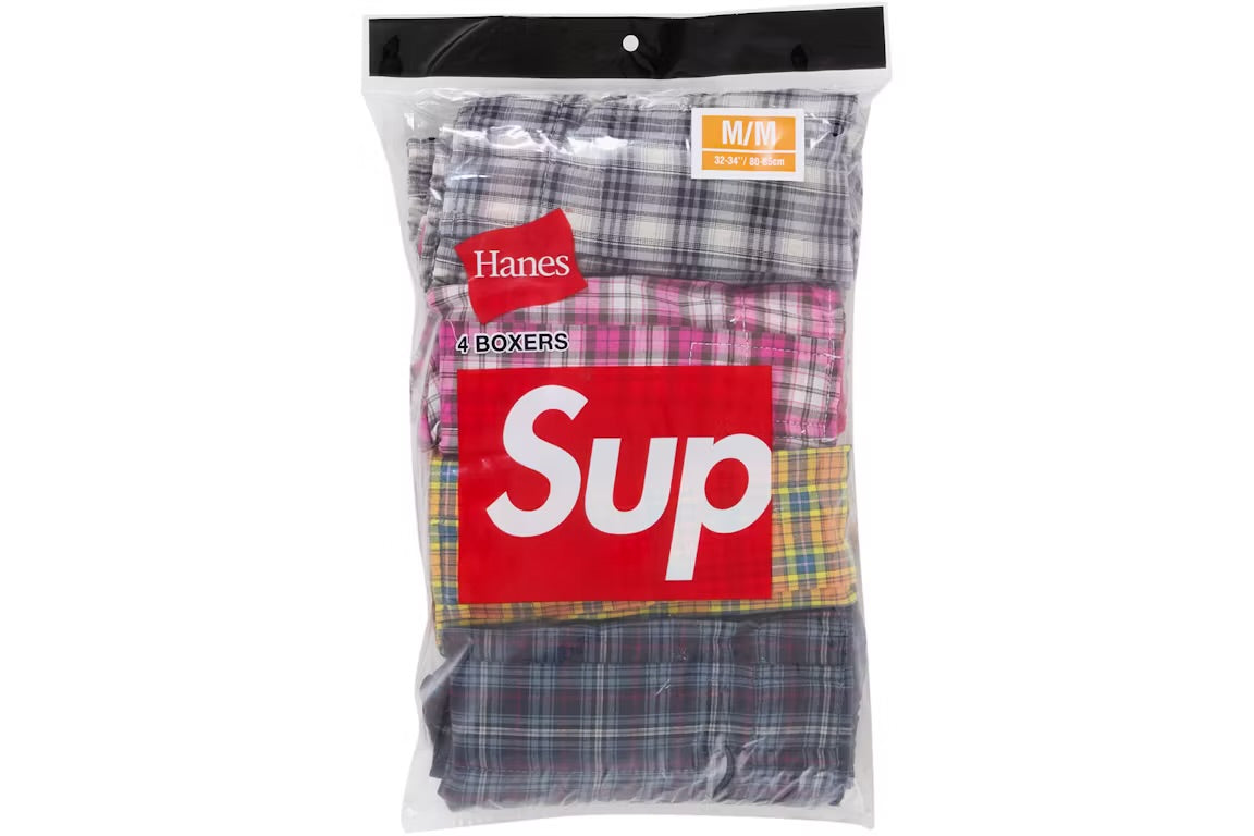 Supreme Hanes Plaid Boxers (4 Pack) Multicolor