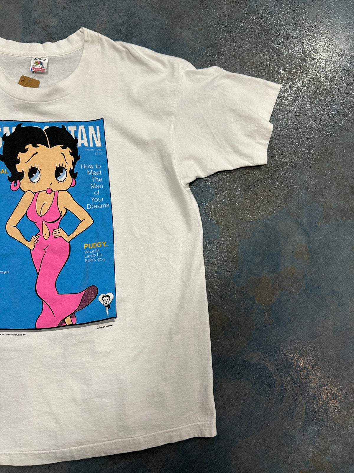 Vintage 1994 Betty Boop "Cosmopolitan" Magazine Cover White Tee