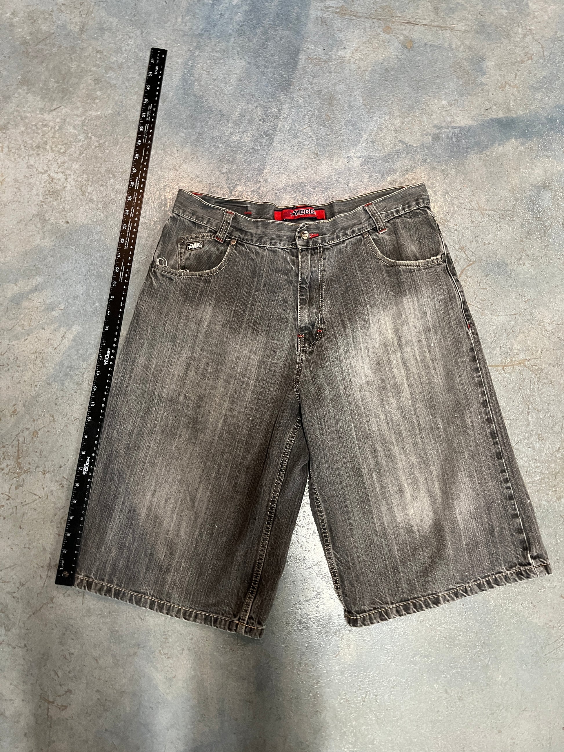 Mecca Dark Grey Faded Wash Denim Jorts OTF