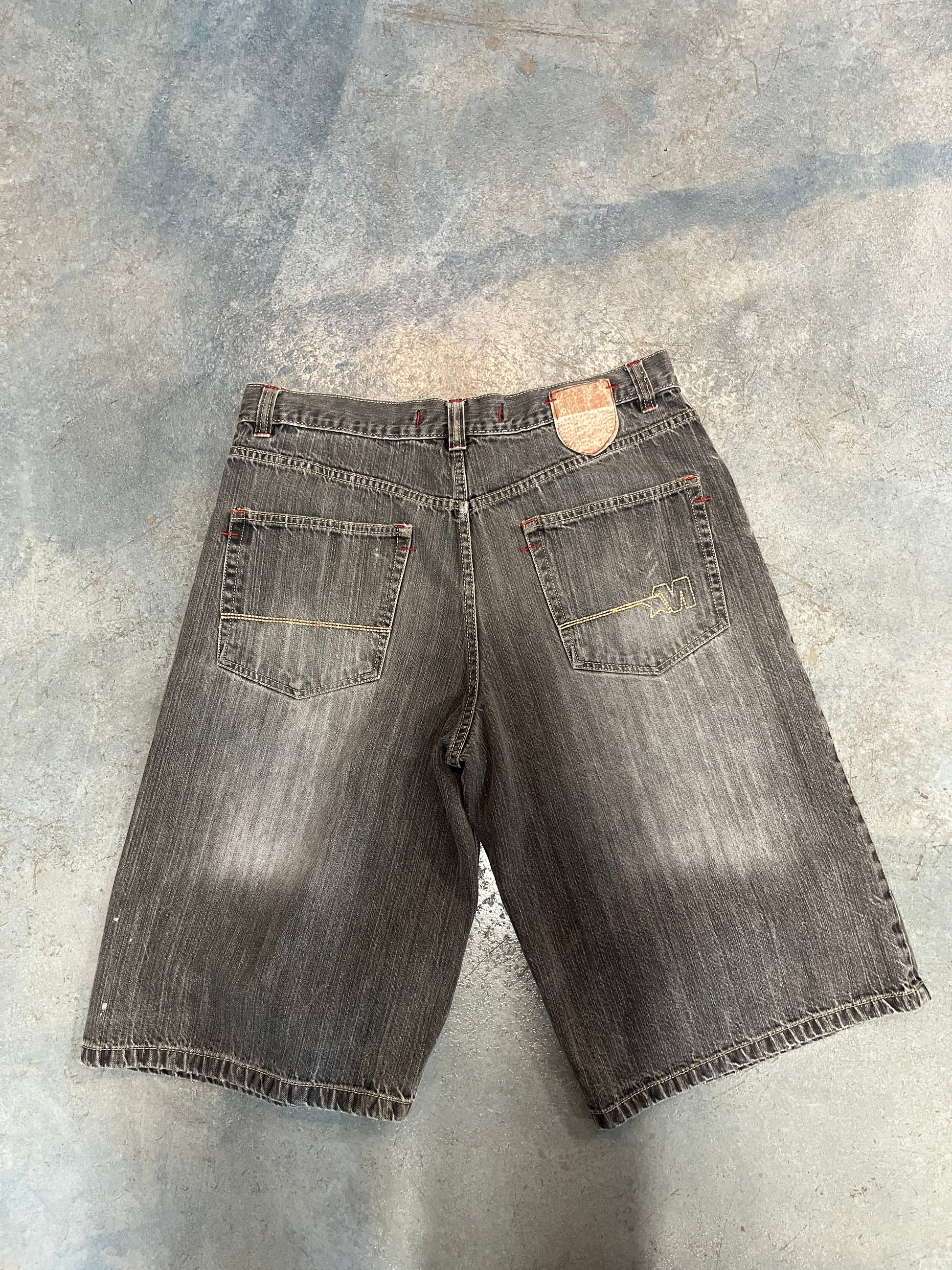 Mecca Dark Grey Faded Wash Denim Jorts OTF