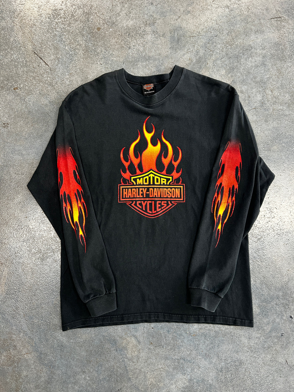 Vintage 1999 Harley Davidson Texas H-D Vintage Long Sleeve Black Tee